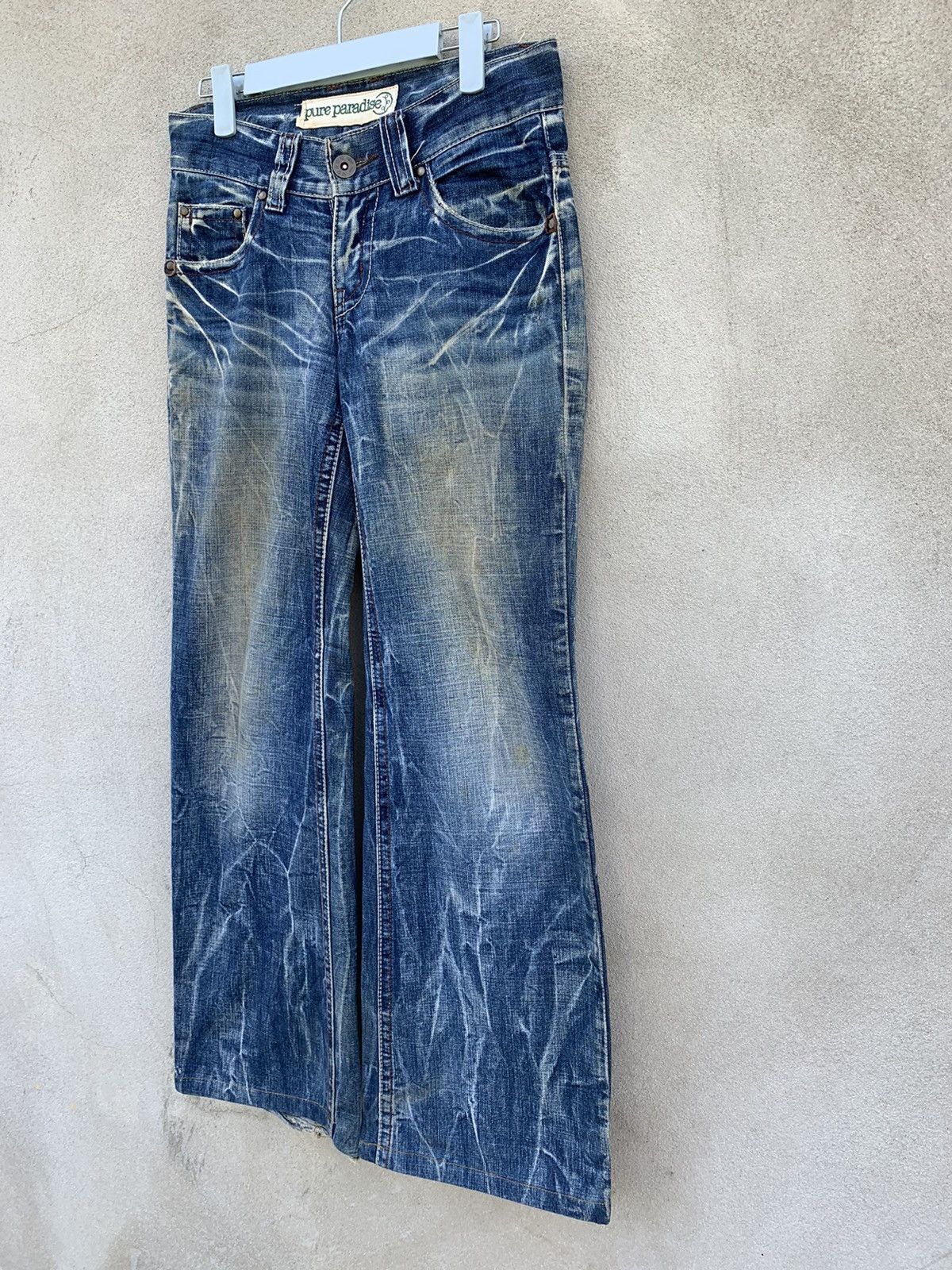Japanese Brand Japanese Brand Pure Paradise Dirty Flare Denim Pants Size US 28 / EU 44 - 6 Thumbnail