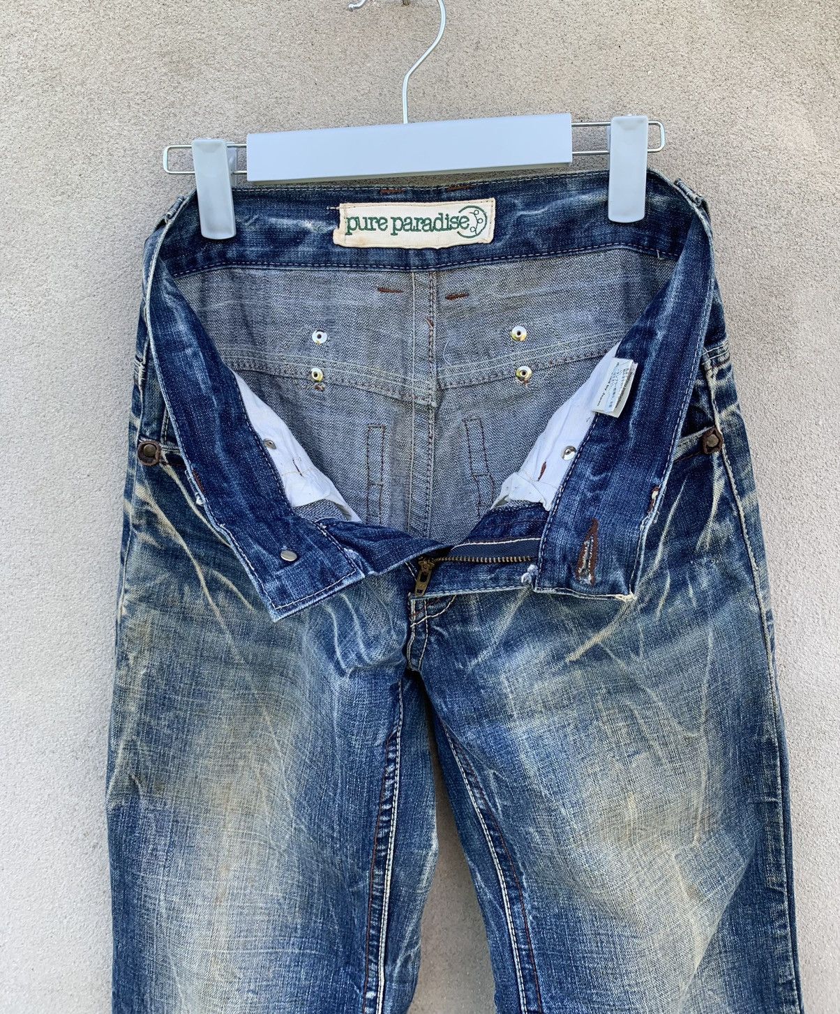 Japanese Brand Japanese Brand Pure Paradise Dirty Flare Denim Pants Size US 28 / EU 44 - 20 Thumbnail