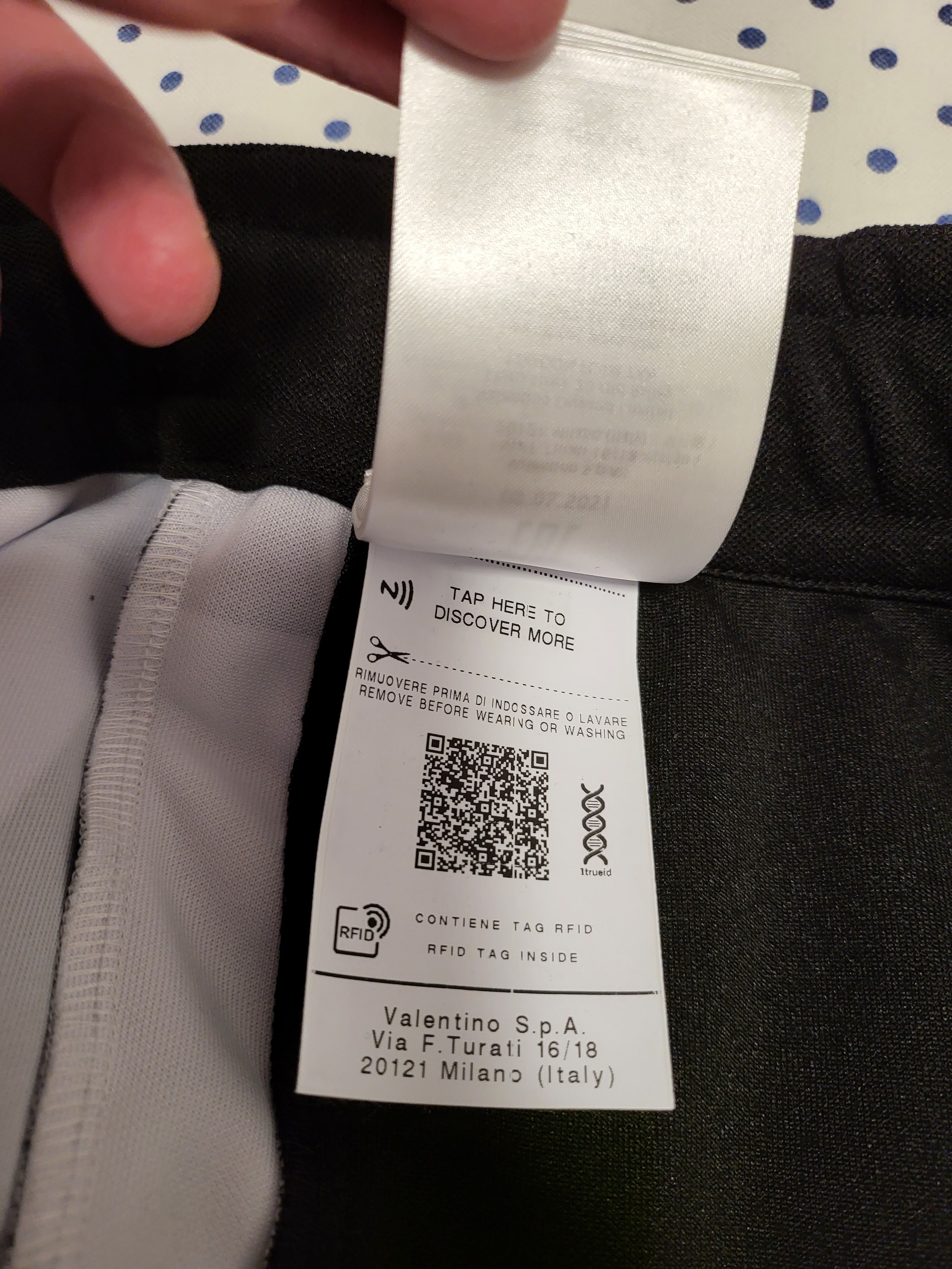 Technical Cotton Pants with Macro Optical Print