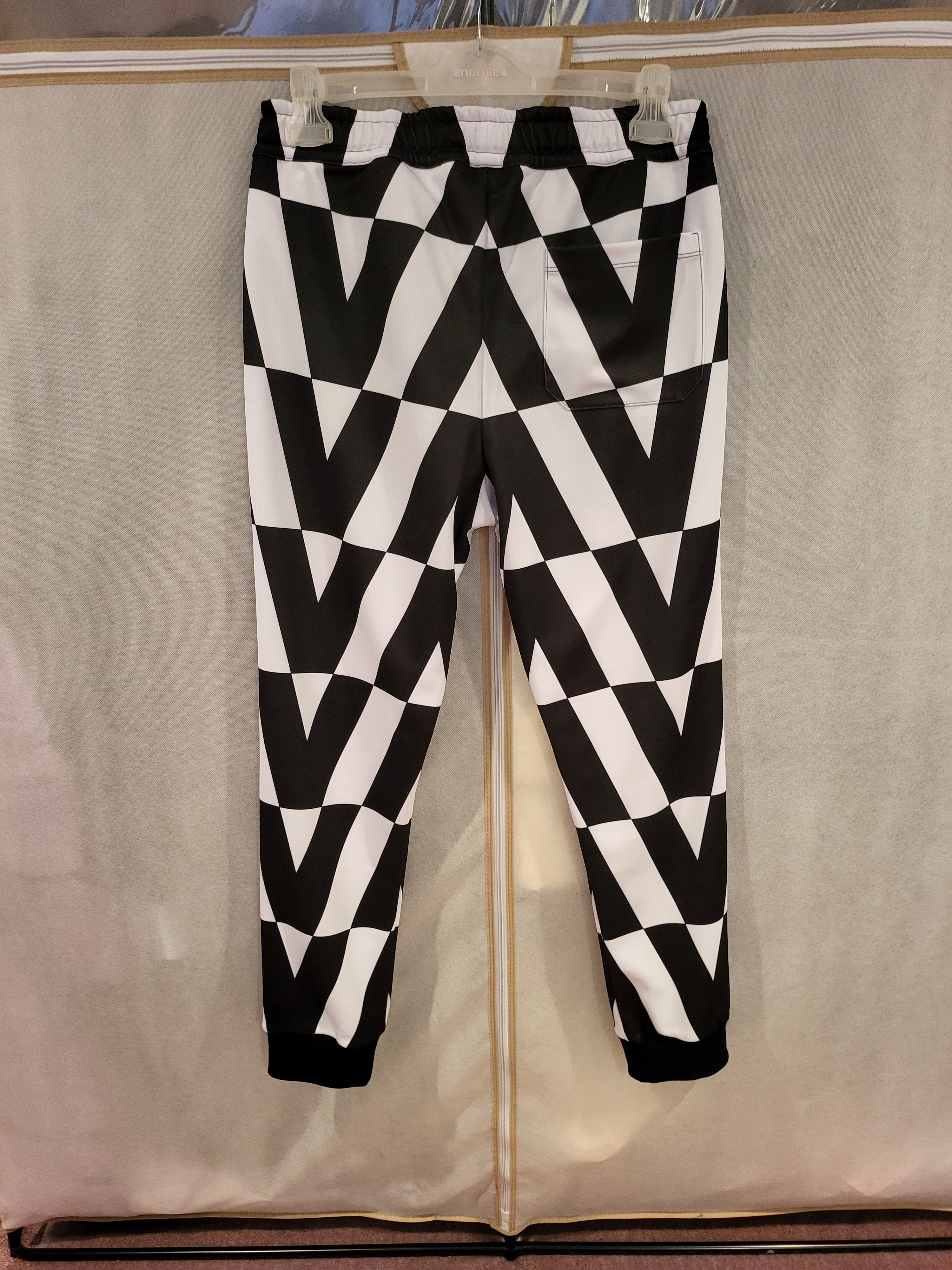 Technical Cotton Pants with Macro Optical Print