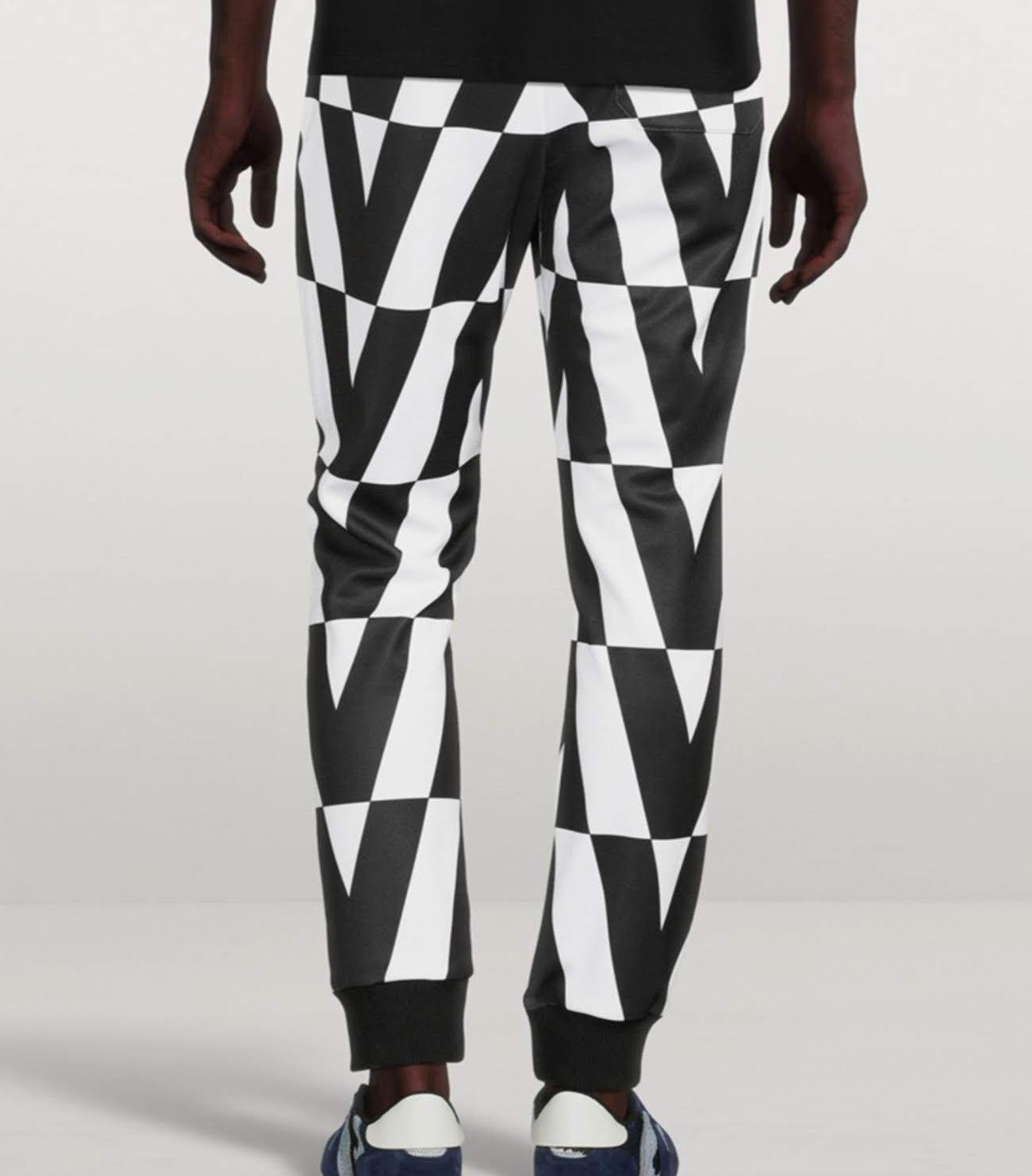 Technical Cotton Pants with Macro Optical Print