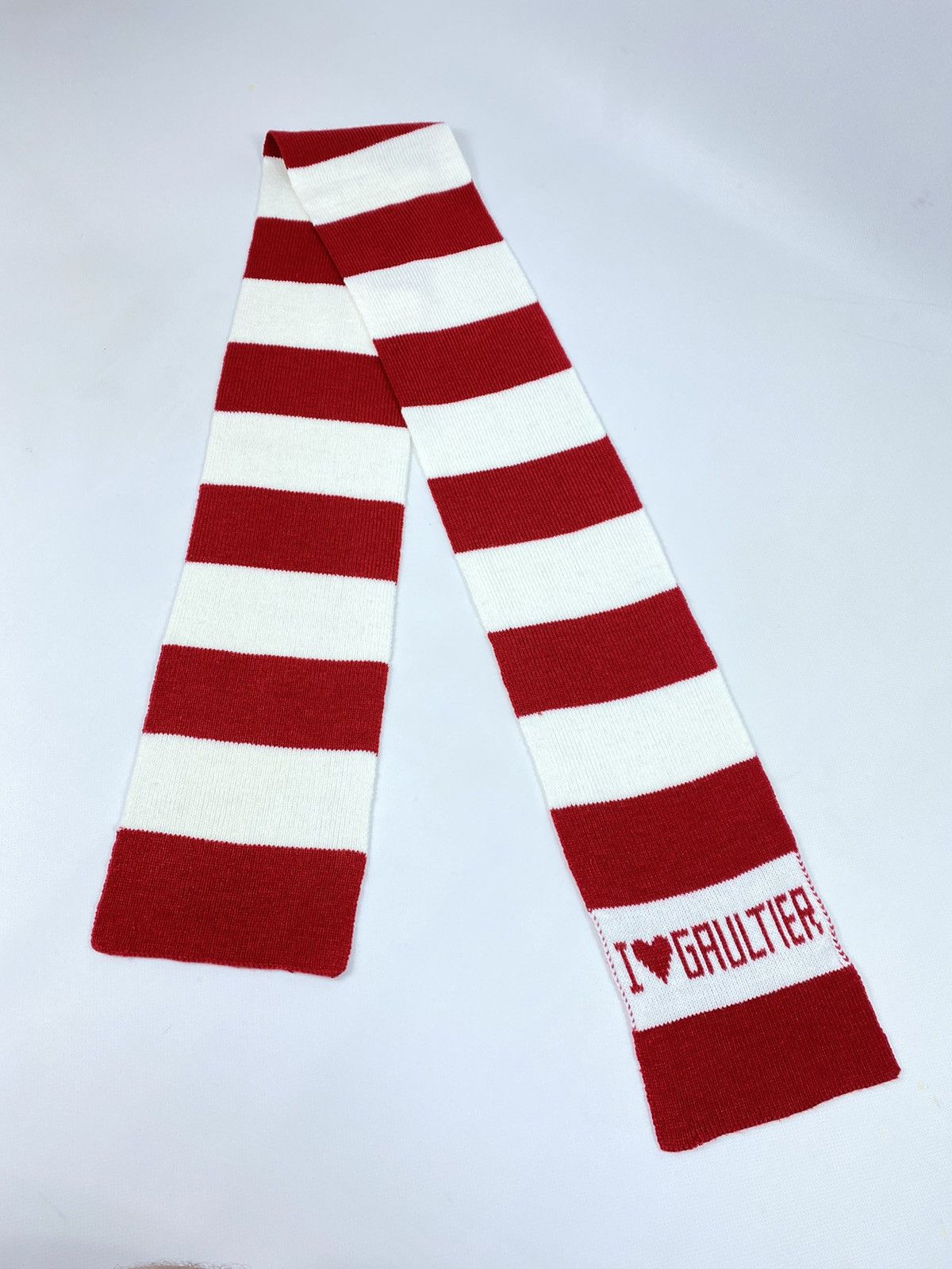 Jean Paul Gaultier LASTDROP🔥#3 Jean Paul Gaultier "I❤️Gaultier" striped Scarf Size ONE SIZE - 2 Thumbnail