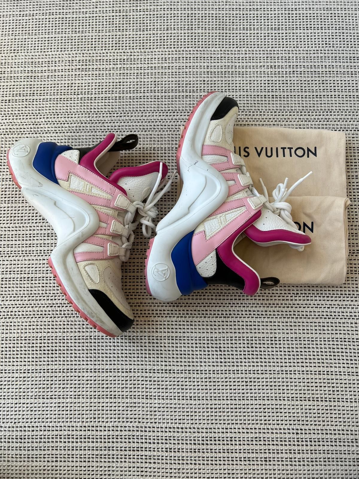 Louis Vuitton LV archlight iconic women's sneaker pink and blue