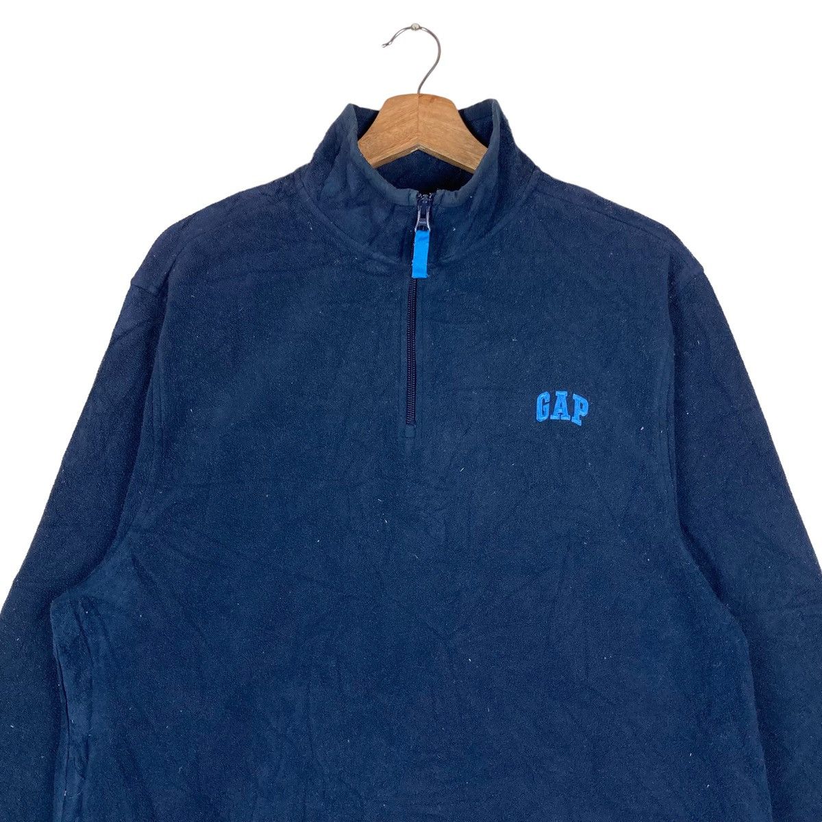 Gap Vintage GAP Small Logo Quarter Zip Pullover Jumper Sherpa Size US M / EU 48-50 / 2 - 2 Thumbnail