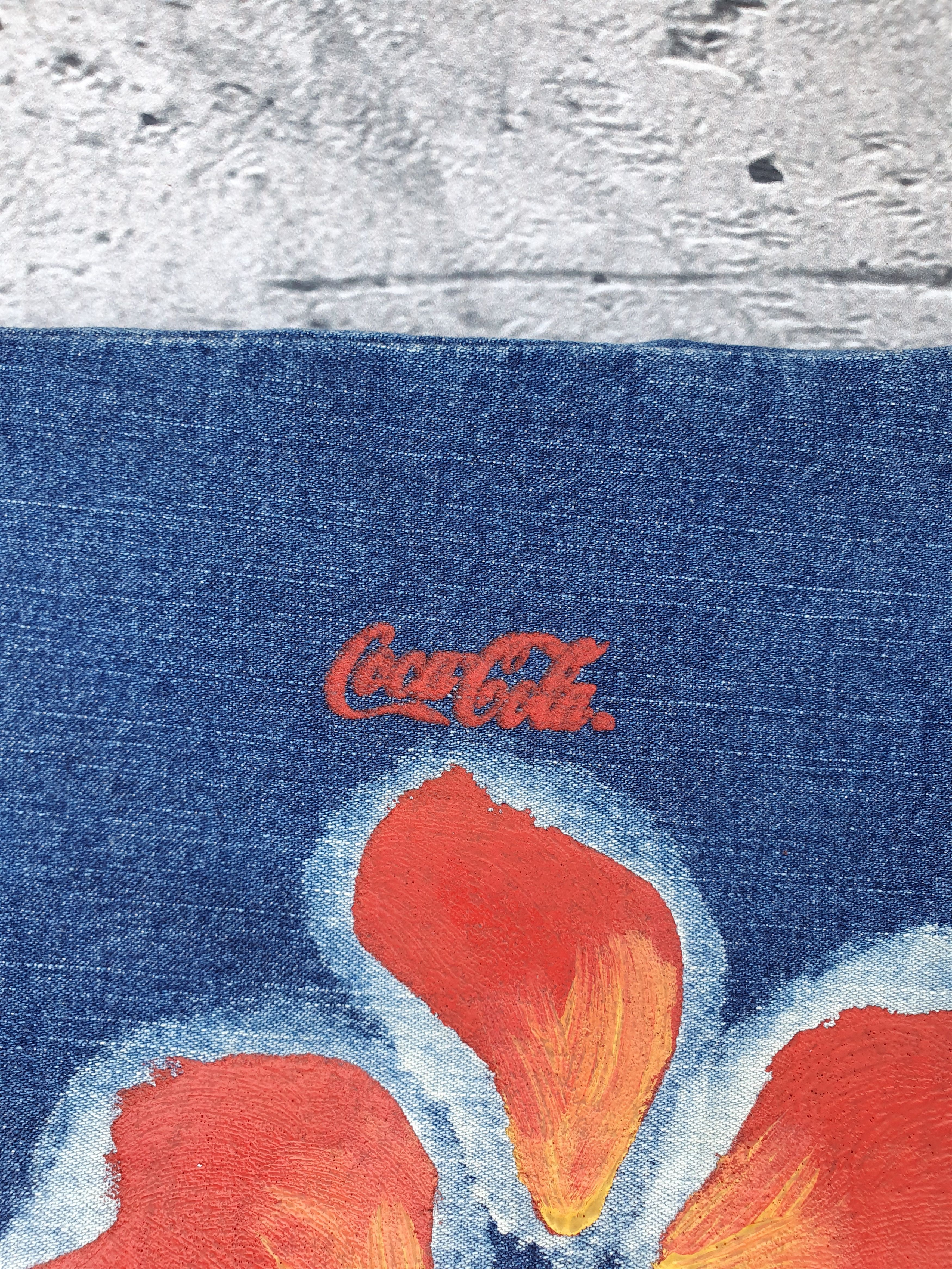 Coca Cola × Vintage Vintage coca cola hand painted flowers flared denim Size 30" / US 8 / IT 44 - 5 Thumbnail