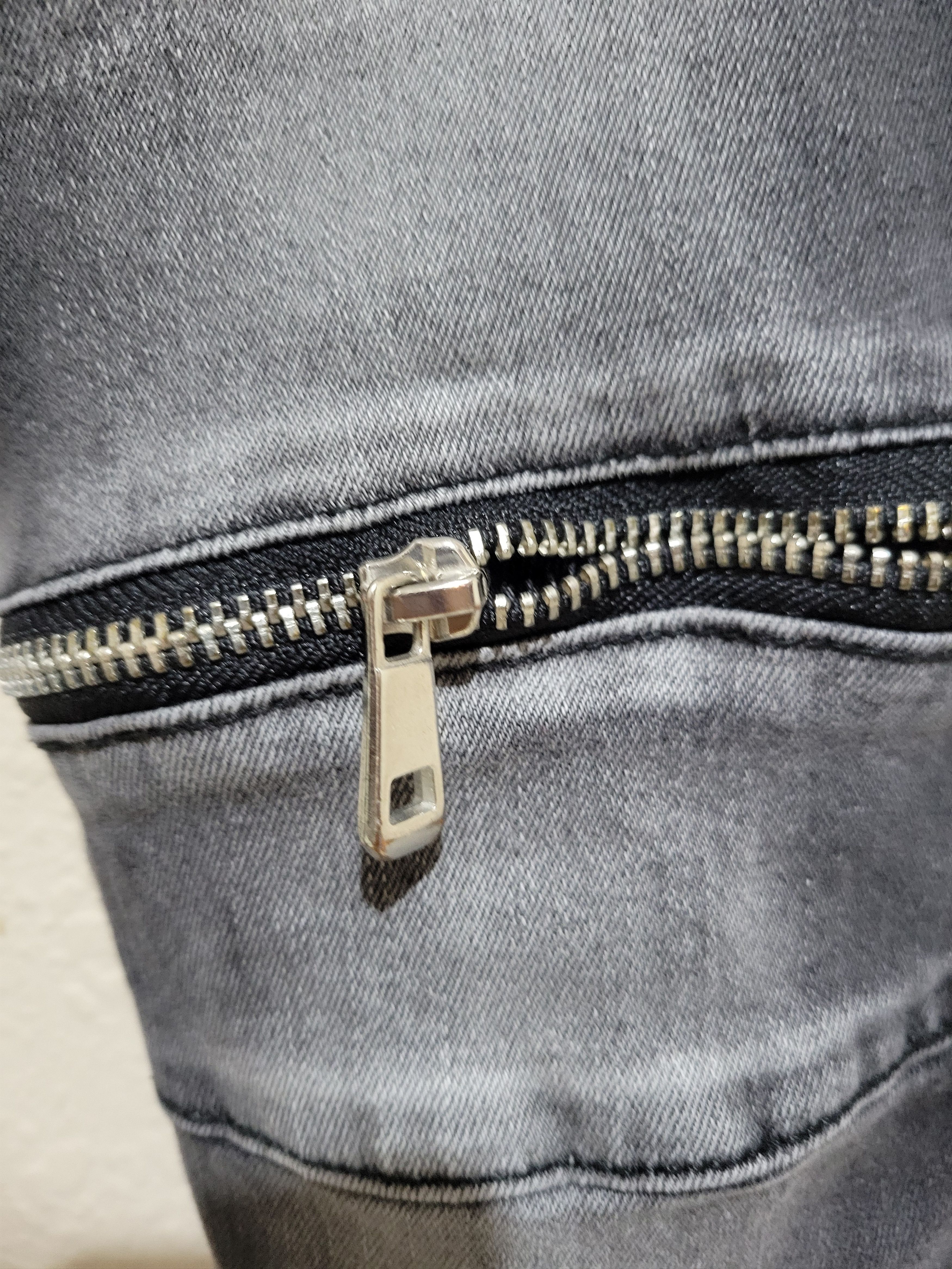 Zara 6 zipper Biker Denim Size US 30 / EU 46 - 3 Thumbnail