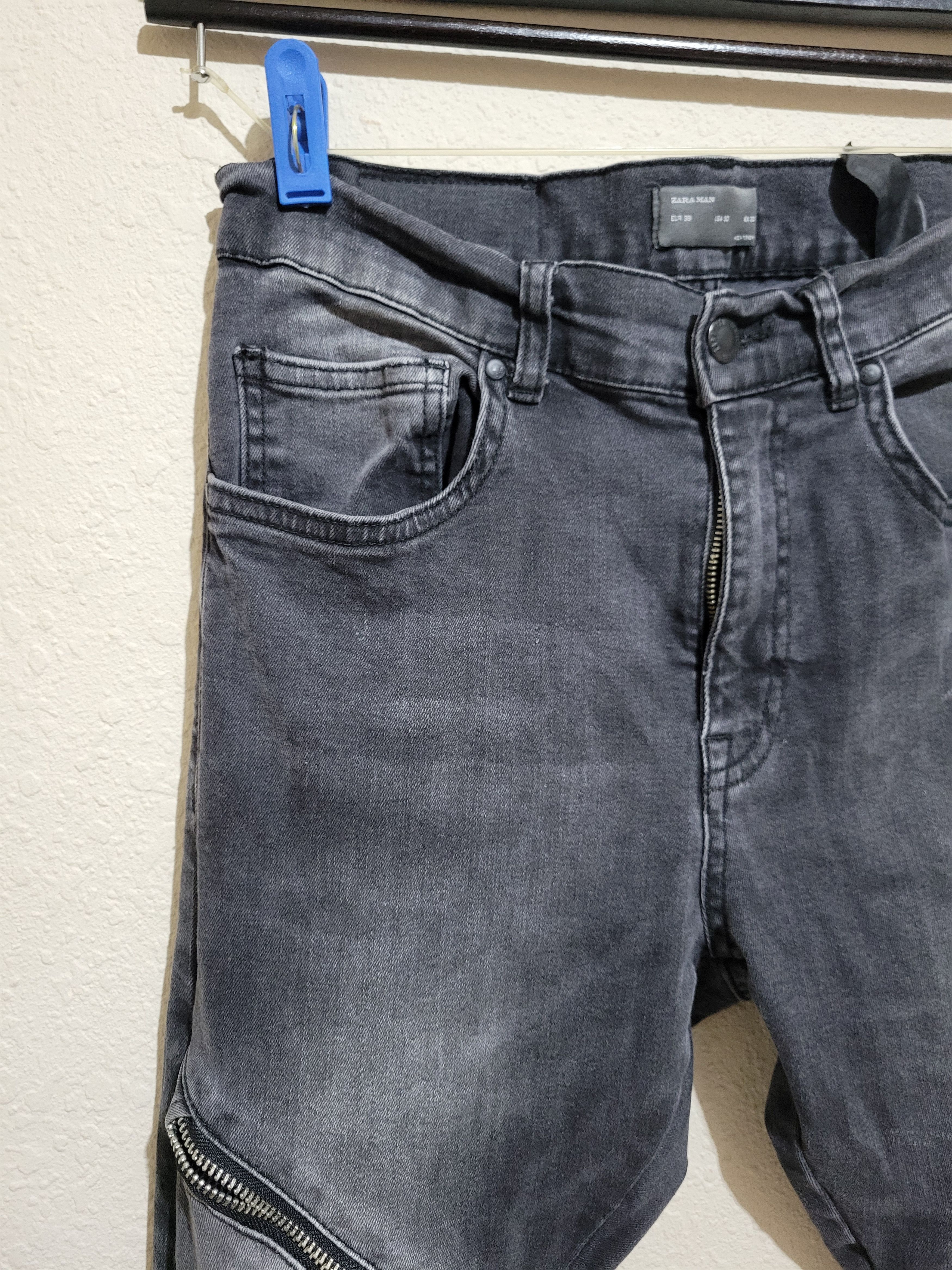 Zara 6 zipper Biker Denim Size US 30 / EU 46 - 4 Thumbnail
