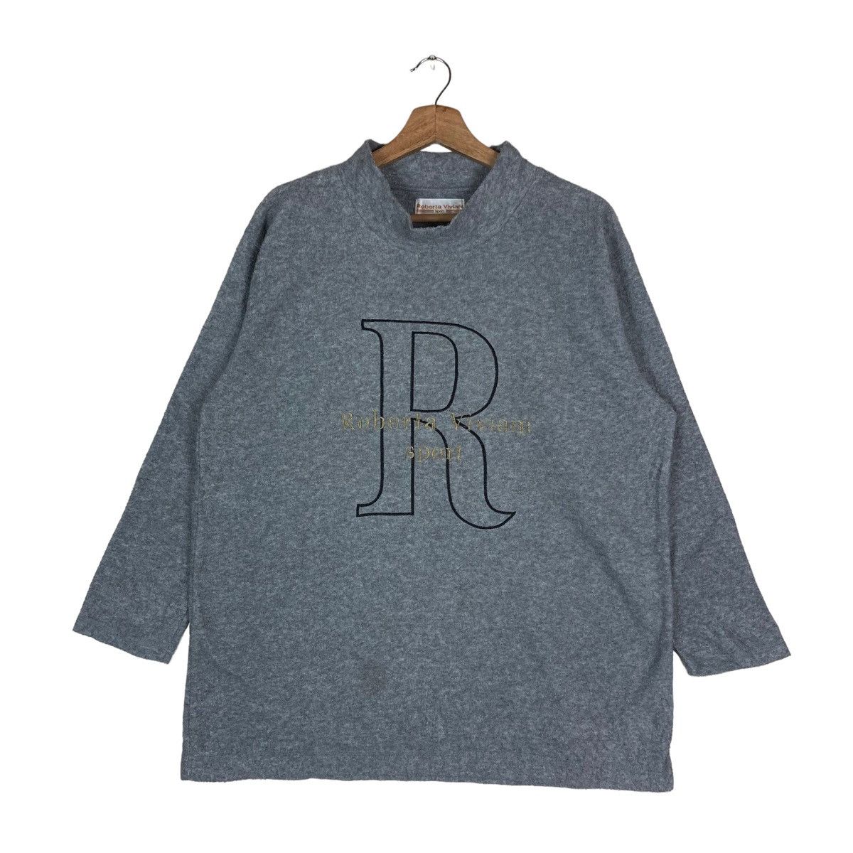 Vintage Roberta Viviani Spell Out Turtleneck Pullover Jumper