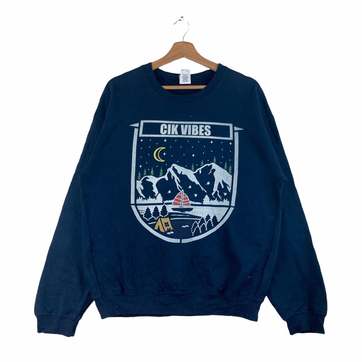 Vintage Vintage SWEATSHIRT CIK VIBES pullover jumper Size US M / EU 48-50 / 2 - 1 Thumbnail