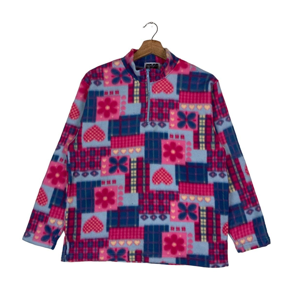 Vintage Vintage Jam Jam Quarter Zip Cube Design Pullover Jumper Size US M / EU 48-50 / 2 - 1 Thumbnail