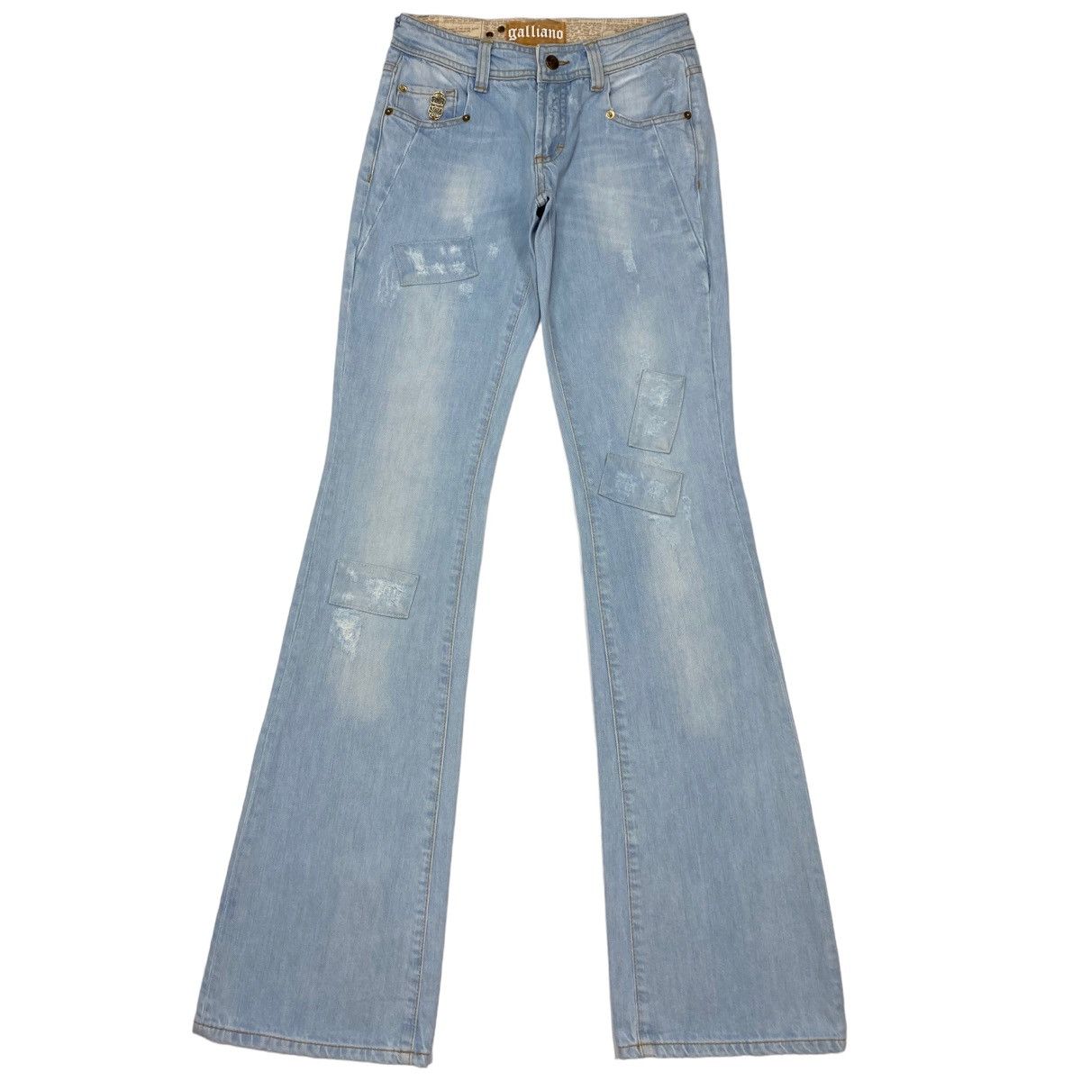 John Galliano 🔥LASTDROP🔥 Y2K Patchwork Flared Butterfly Low Rise Pants Size 26" / US 2 / IT 38 - 2 Thumbnail