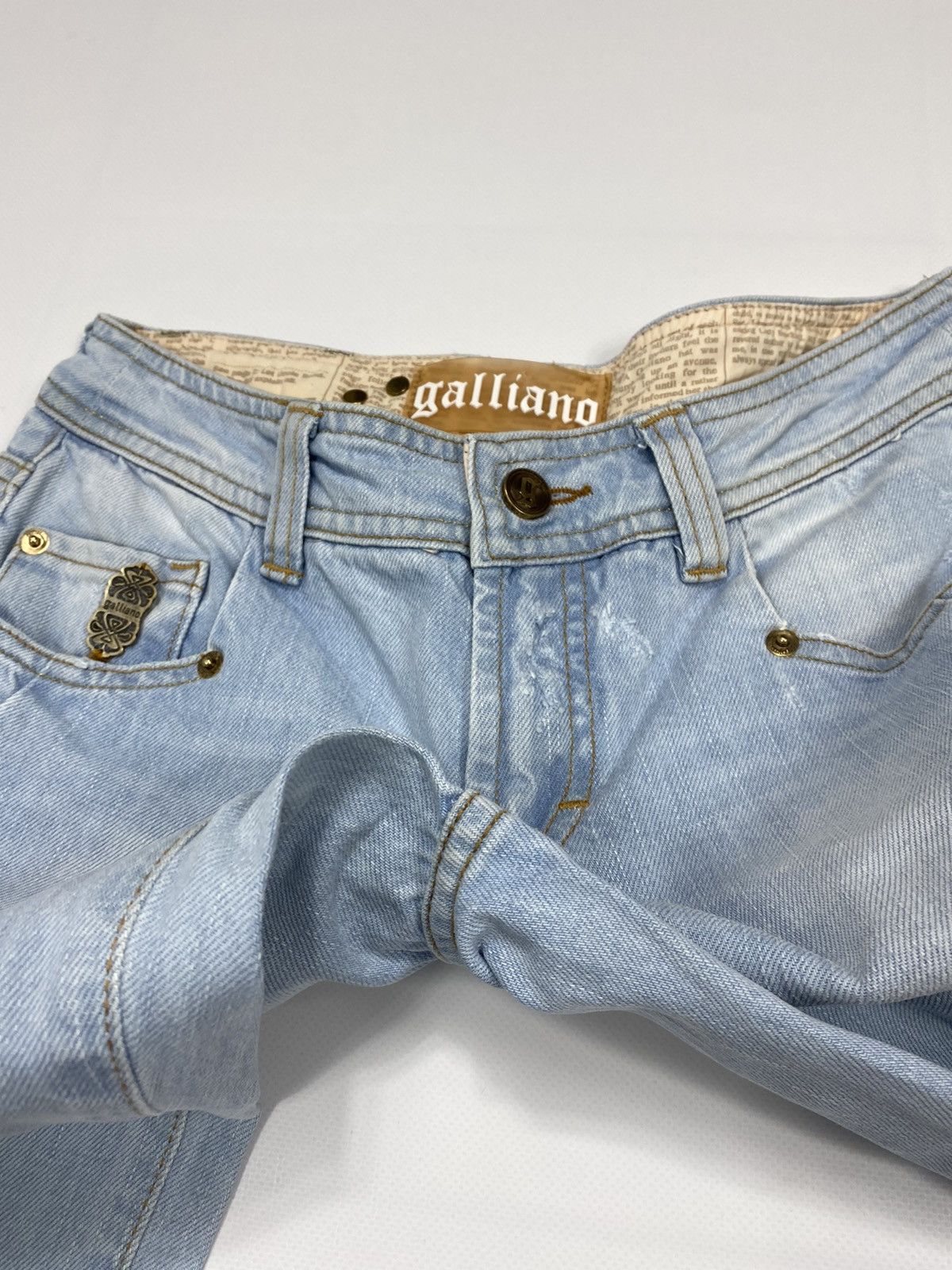 John Galliano 🔥LASTDROP🔥 Y2K Patchwork Flared Butterfly Low Rise Pants Size 26" / US 2 / IT 38 - 10 Thumbnail