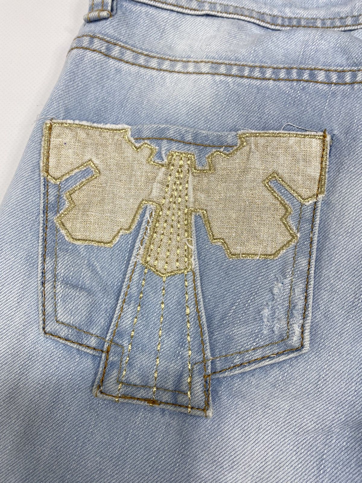 John Galliano 🔥LASTDROP🔥 Y2K Patchwork Flared Butterfly Low Rise Pants Size 26" / US 2 / IT 38 - 22 Thumbnail