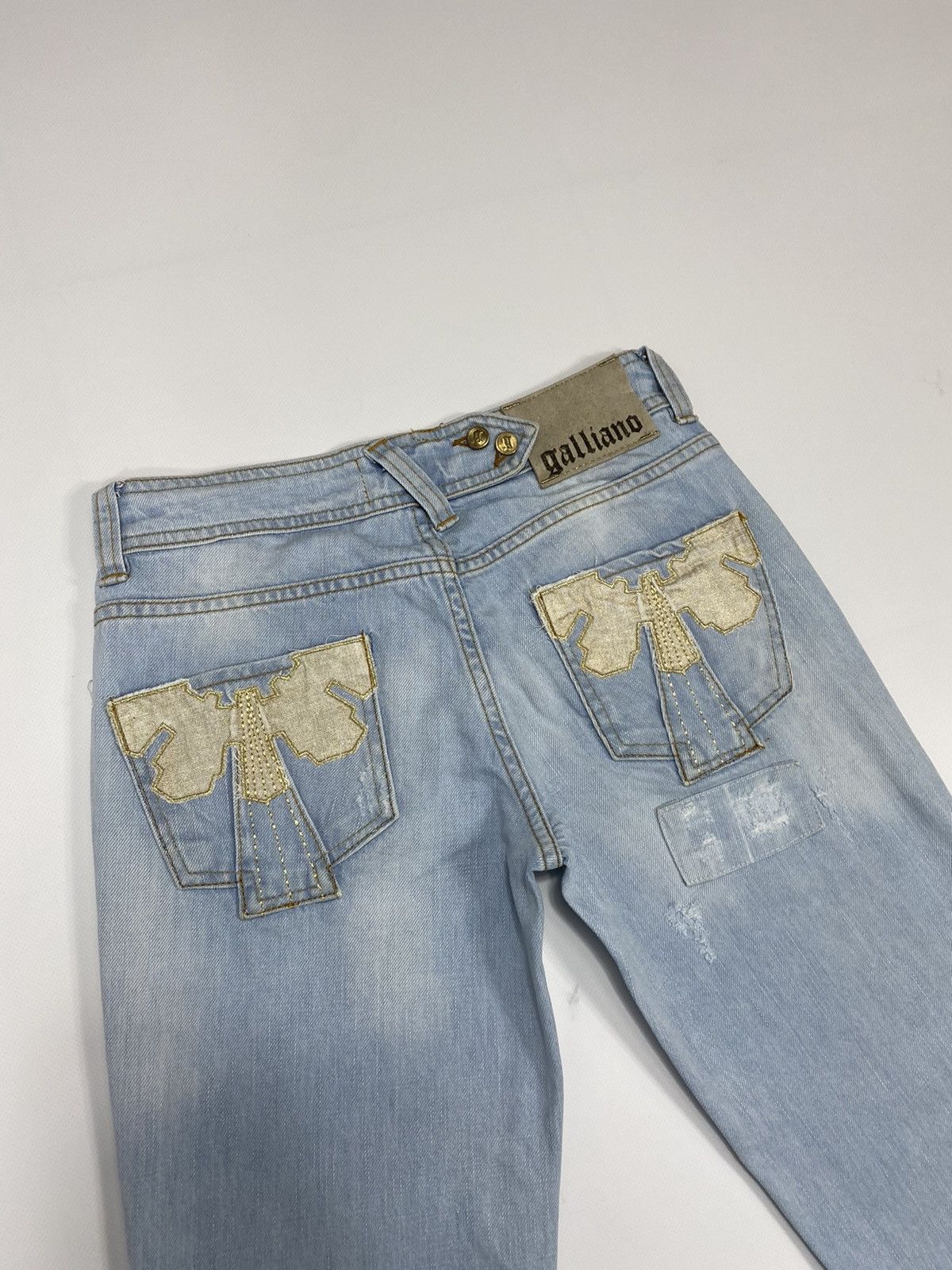 John Galliano 🔥LASTDROP🔥 Y2K Patchwork Flared Butterfly Low Rise Pants Size 26" / US 2 / IT 38 - 20 Thumbnail