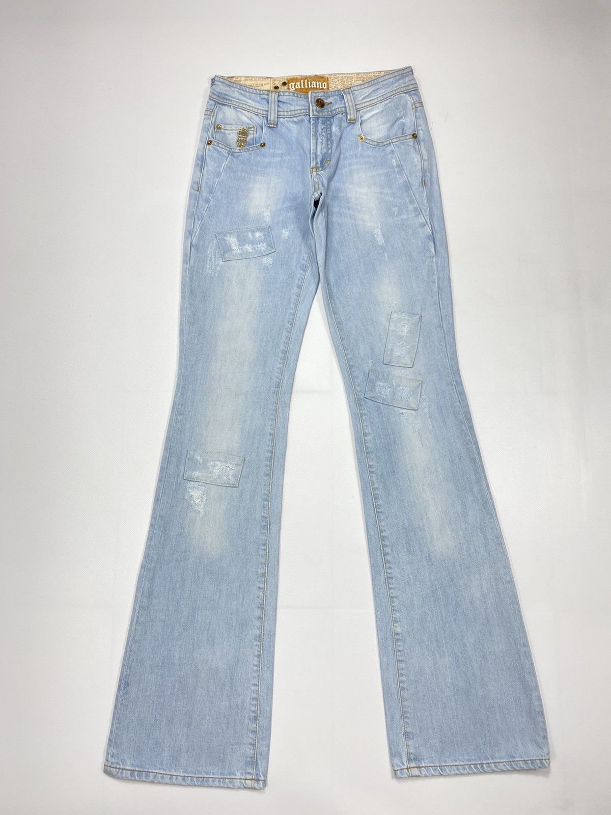 John Galliano 🔥LASTDROP🔥 Y2K Patchwork Flared Butterfly Low Rise Pants Size 26" / US 2 / IT 38 - 25 Thumbnail