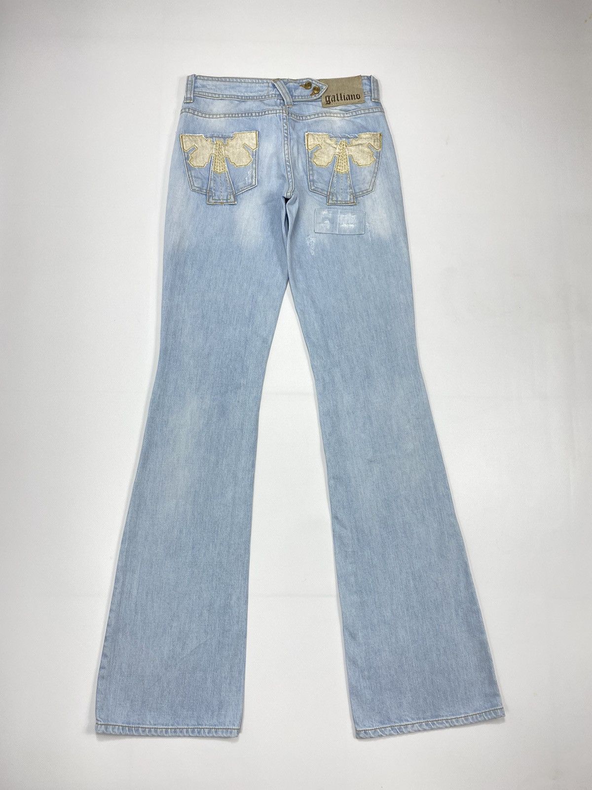 John Galliano 🔥LASTDROP🔥 Y2K Patchwork Flared Butterfly Low Rise Pants Size 26" / US 2 / IT 38 - 24 Thumbnail