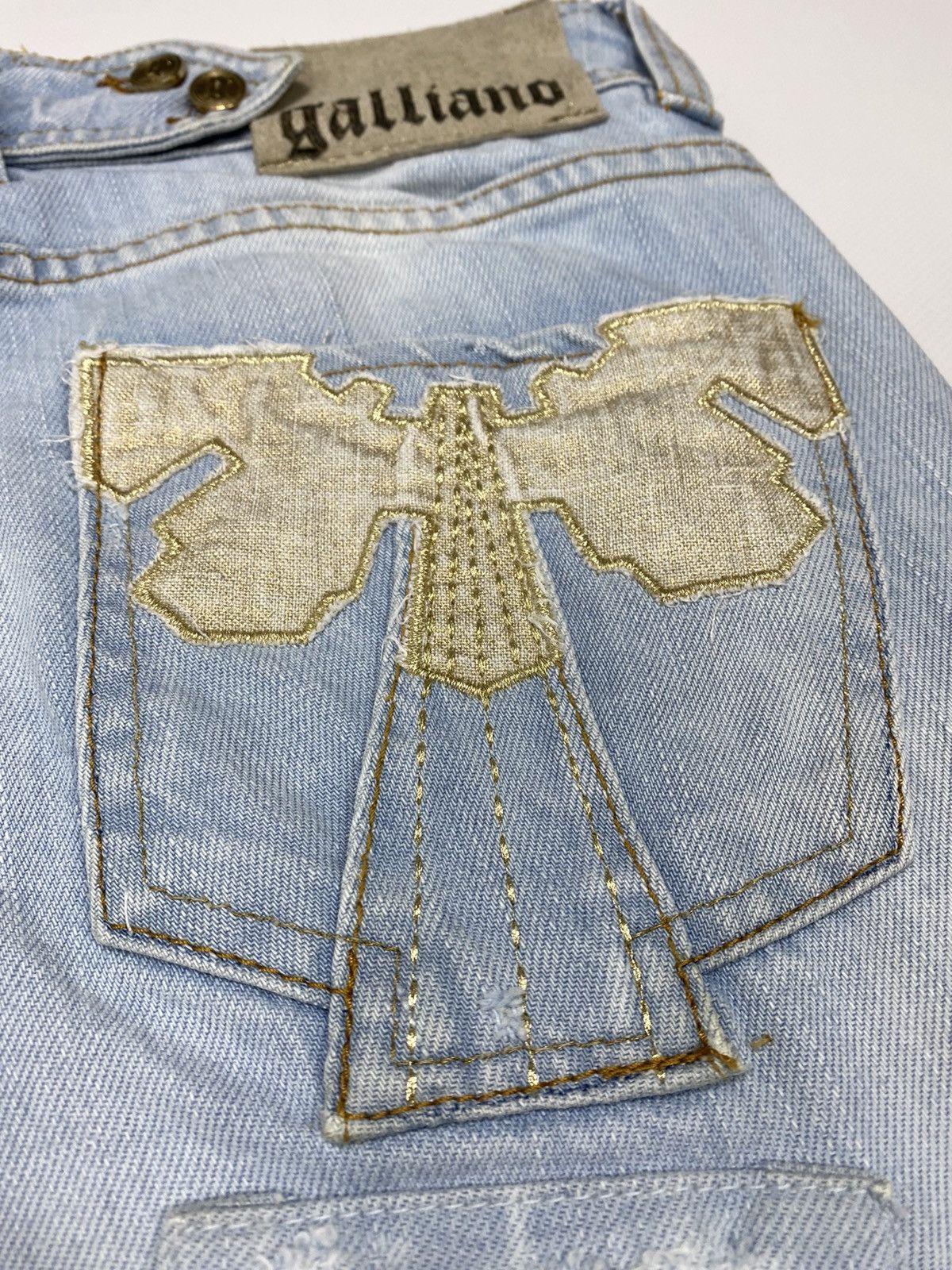 John Galliano 🔥LASTDROP🔥 Y2K Patchwork Flared Butterfly Low Rise Pants Size 26" / US 2 / IT 38 - 21 Thumbnail