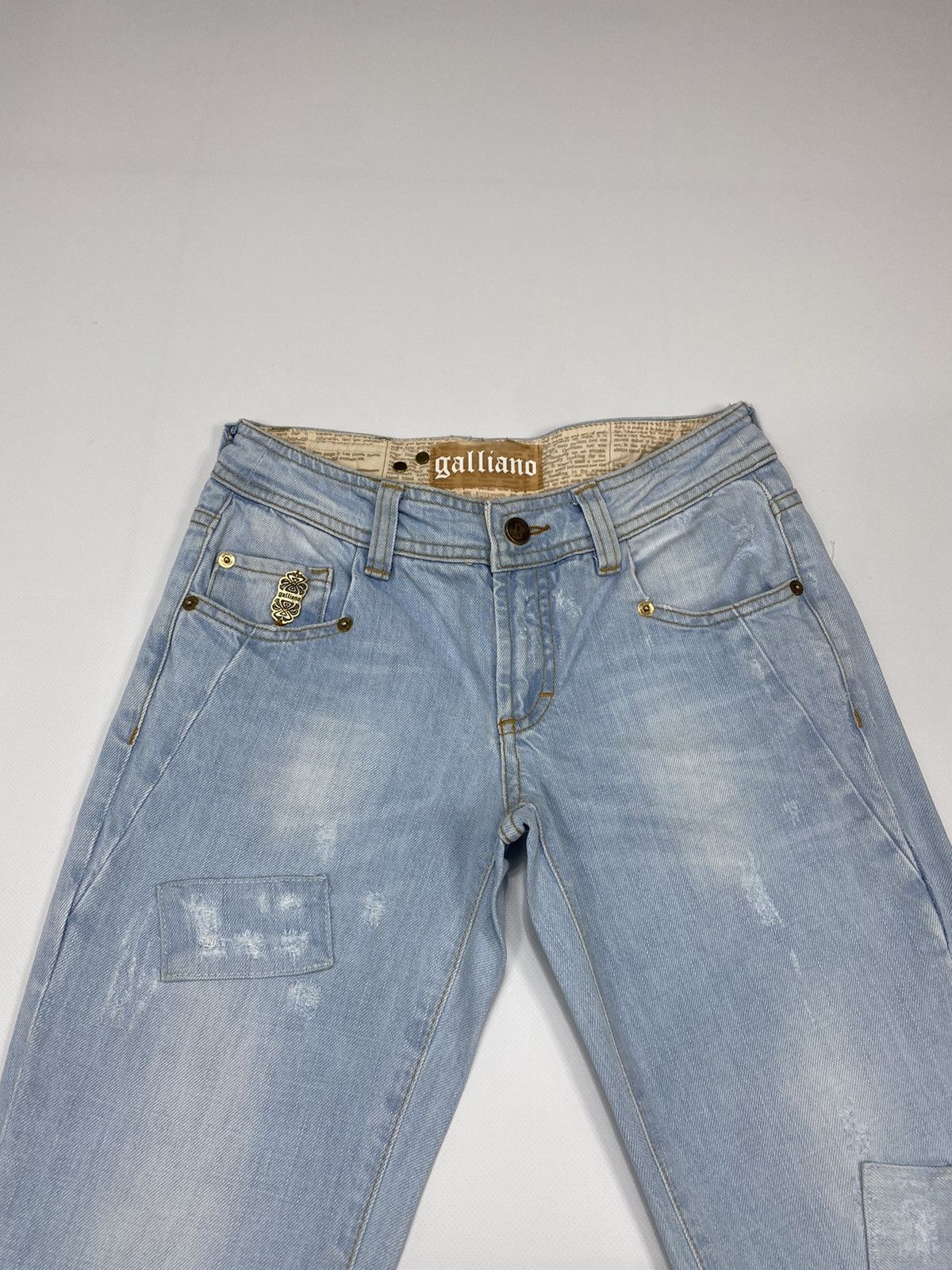 John Galliano 🔥LASTDROP🔥 Y2K Patchwork Flared Butterfly Low Rise Pants Size 26" / US 2 / IT 38 - 9 Thumbnail