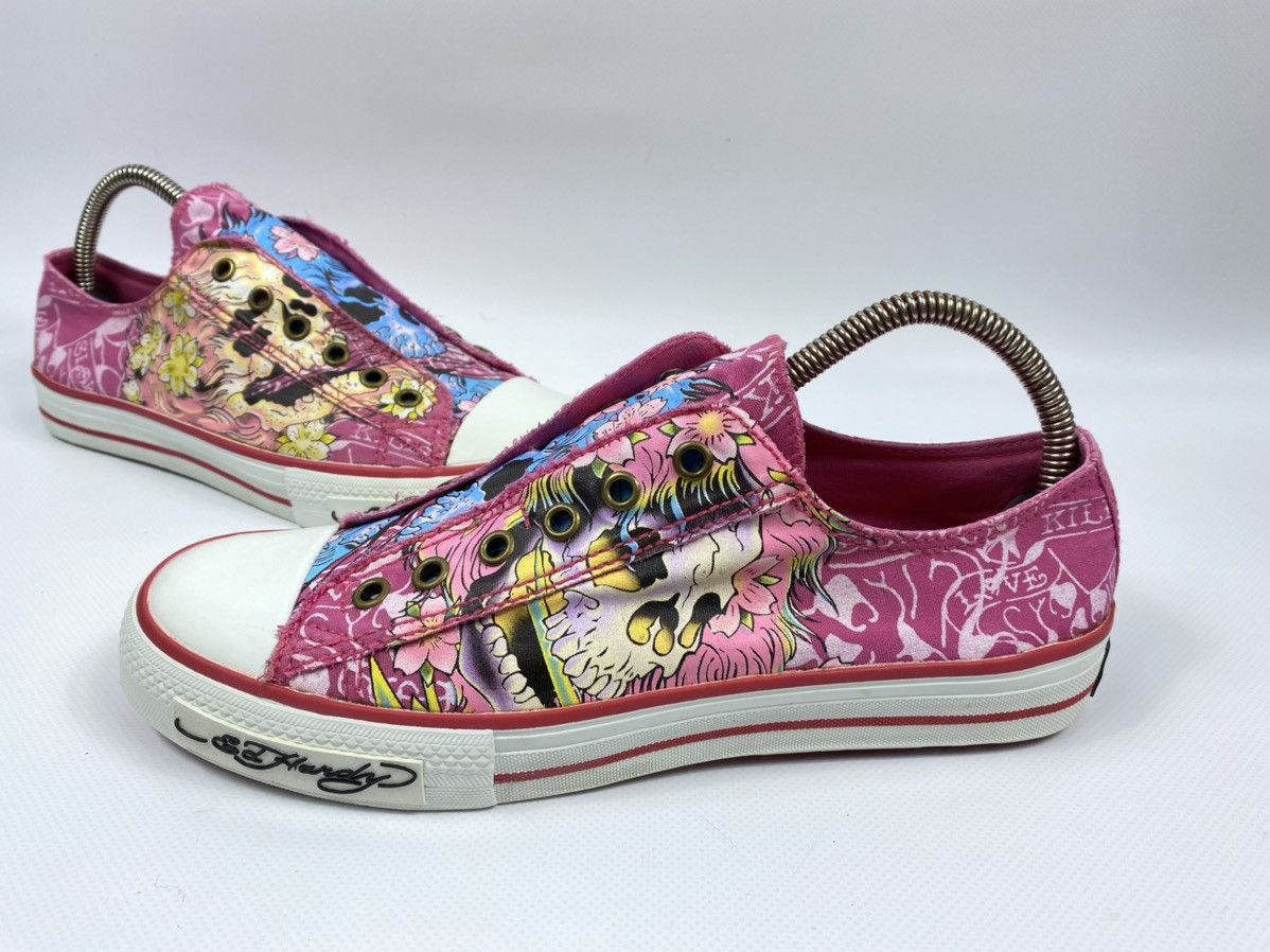 Ed Hardy 🔥LASTDROP🔥#4 Size 40 Skull Flowers Low Slip-ons Sneakers Size US 10 / IT 40 - 3 Thumbnail