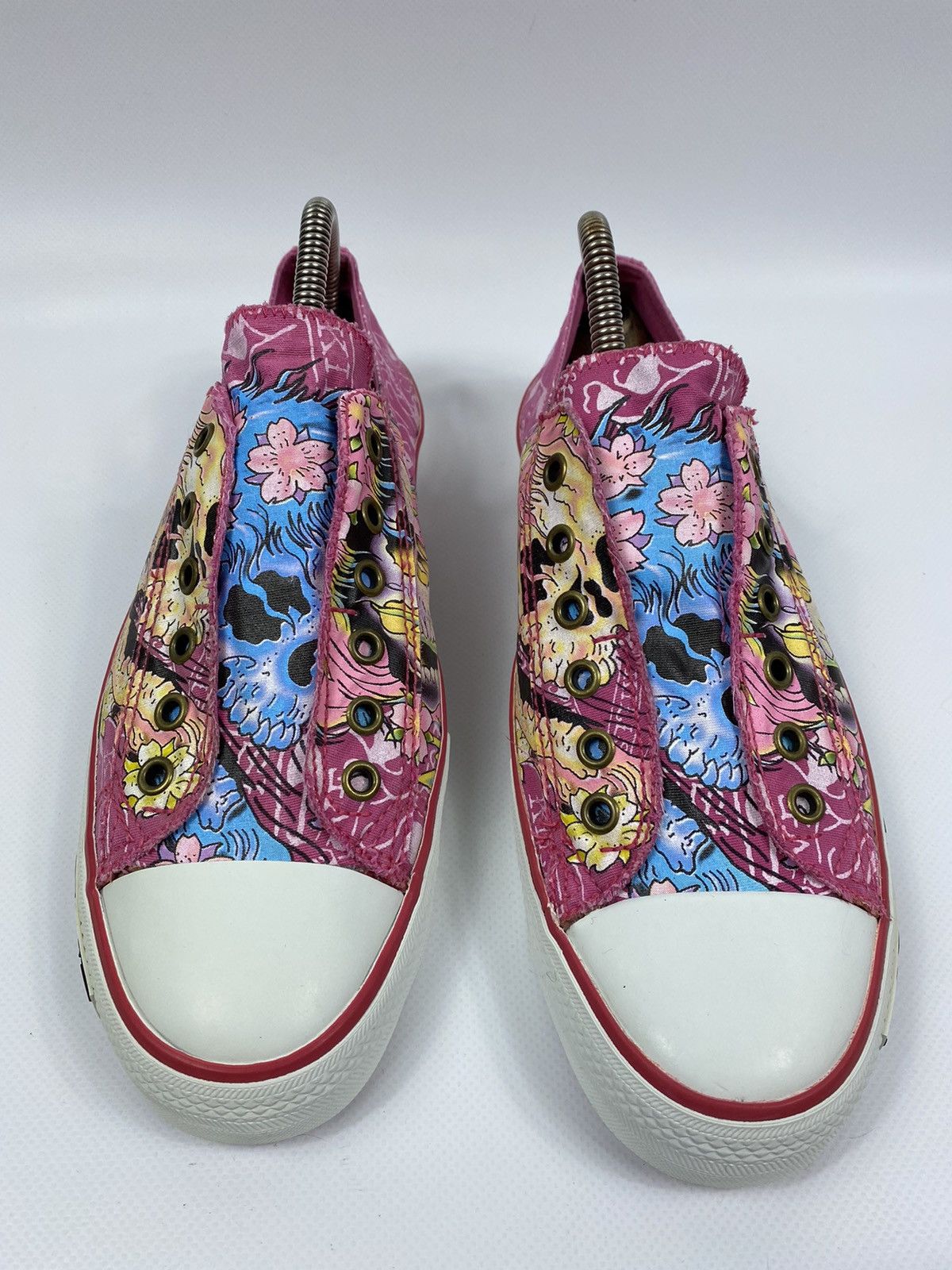 Ed Hardy 🔥LASTDROP🔥#4 Size 40 Skull Flowers Low Slip-ons Sneakers Size US 10 / IT 40 - 4 Thumbnail