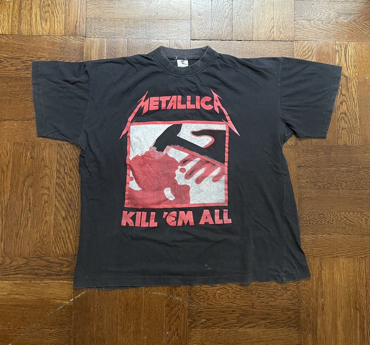 Band Tees × Metallica × Vintage LAST DROP Vtg Metallica Kill Em All - Hetfield Boot T Shirt Size US M / EU 48-50 / 2 - 1 Thumbnail
