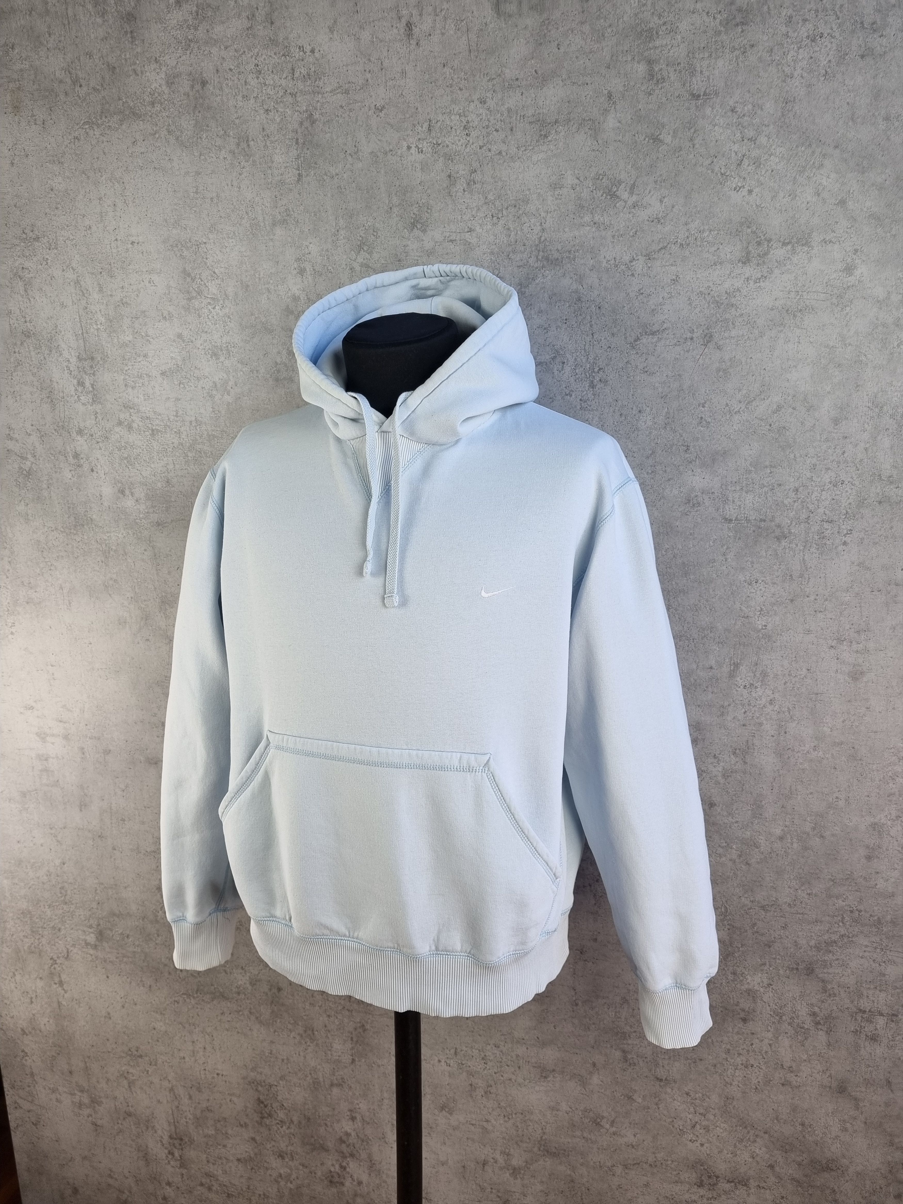 Nike × Vintage Rare NIKE Sky Blue Small Swoosh Vintage Hoodie Size US M / EU 48-50 / 2 - 2 Thumbnail