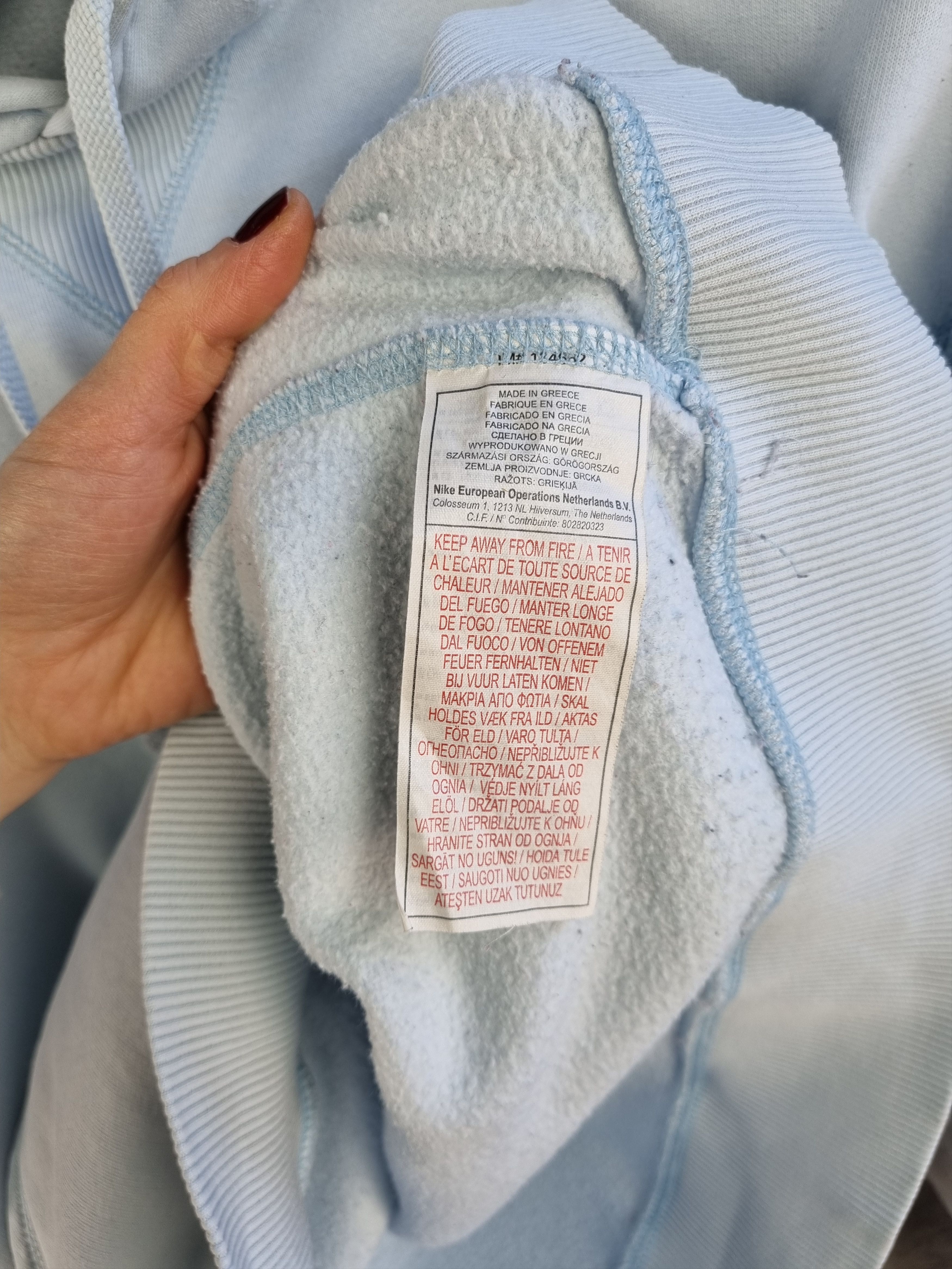 Nike × Vintage Rare NIKE Sky Blue Small Swoosh Vintage Hoodie Size US M / EU 48-50 / 2 - 12 Thumbnail