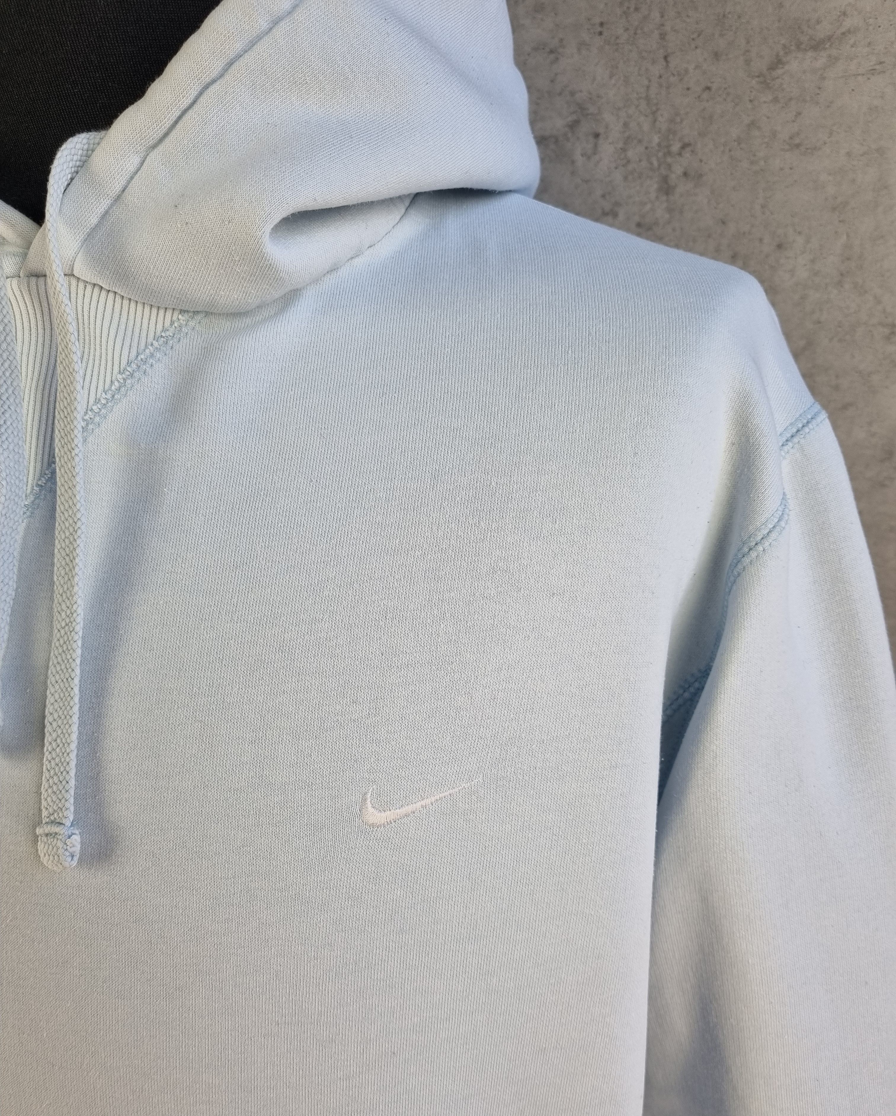 Nike × Vintage Rare NIKE Sky Blue Small Swoosh Vintage Hoodie Size US M / EU 48-50 / 2 - 5 Thumbnail