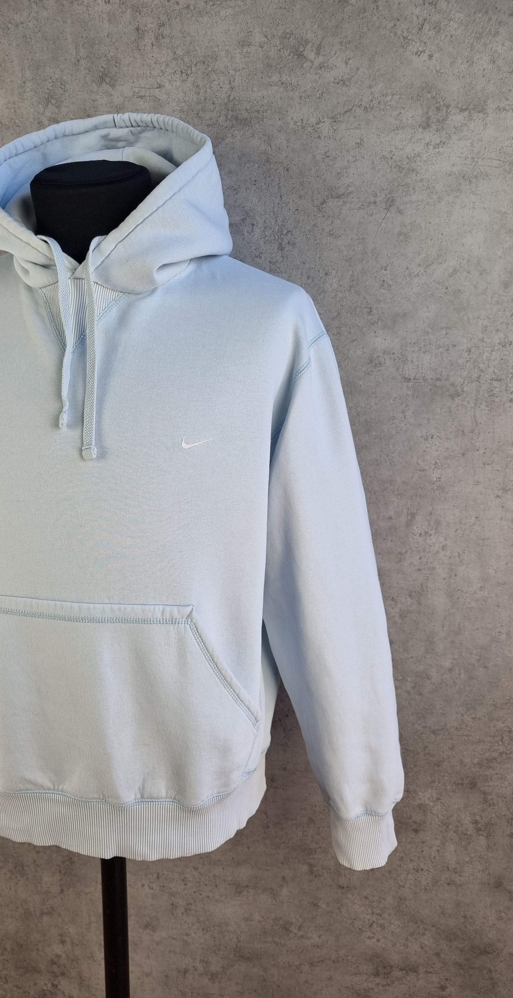 Nike × Vintage Rare NIKE Sky Blue Small Swoosh Vintage Hoodie Size US M / EU 48-50 / 2 - 6 Thumbnail