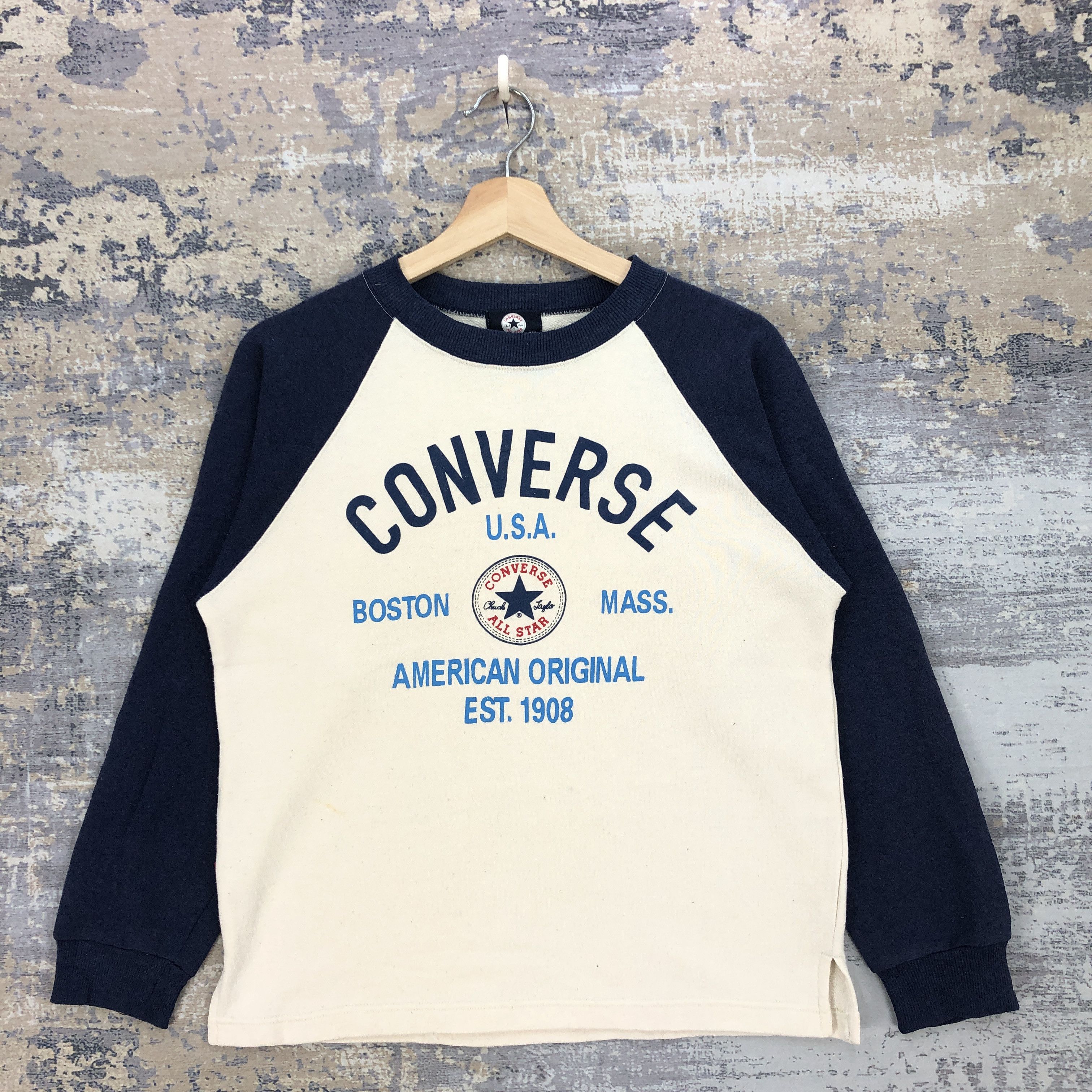 Japanese Brand × Vintage Vintage Converse Sweater Chuck Taylor Sweatshirt Jumper Size S / US 4 / IT 40 - 1 Thumbnail