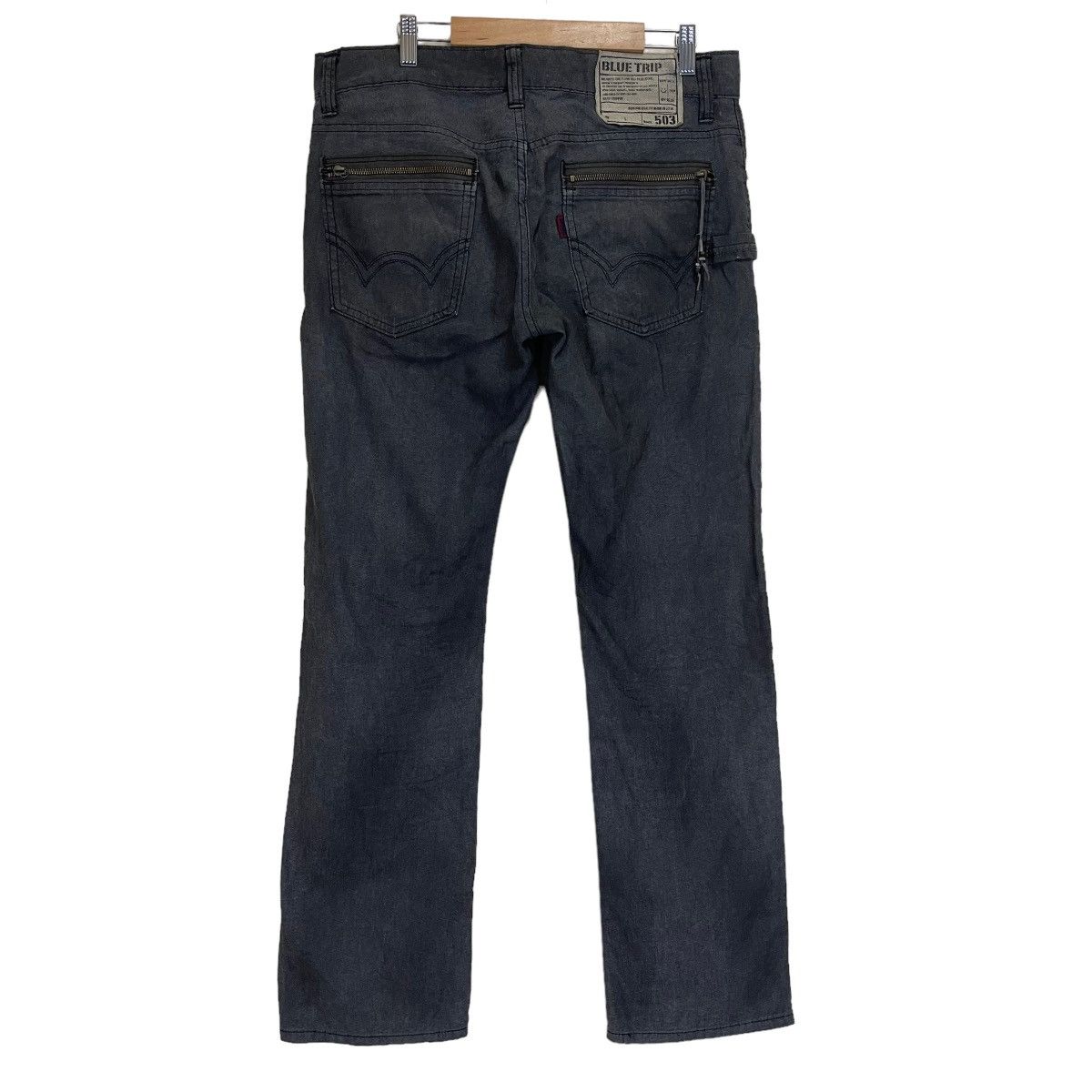 Edwin × Hysteric Glamour Vintage Edwin Blue Trip Black Zipper Pocket Jeans Size US 34 / EU 50 - 8 Thumbnail