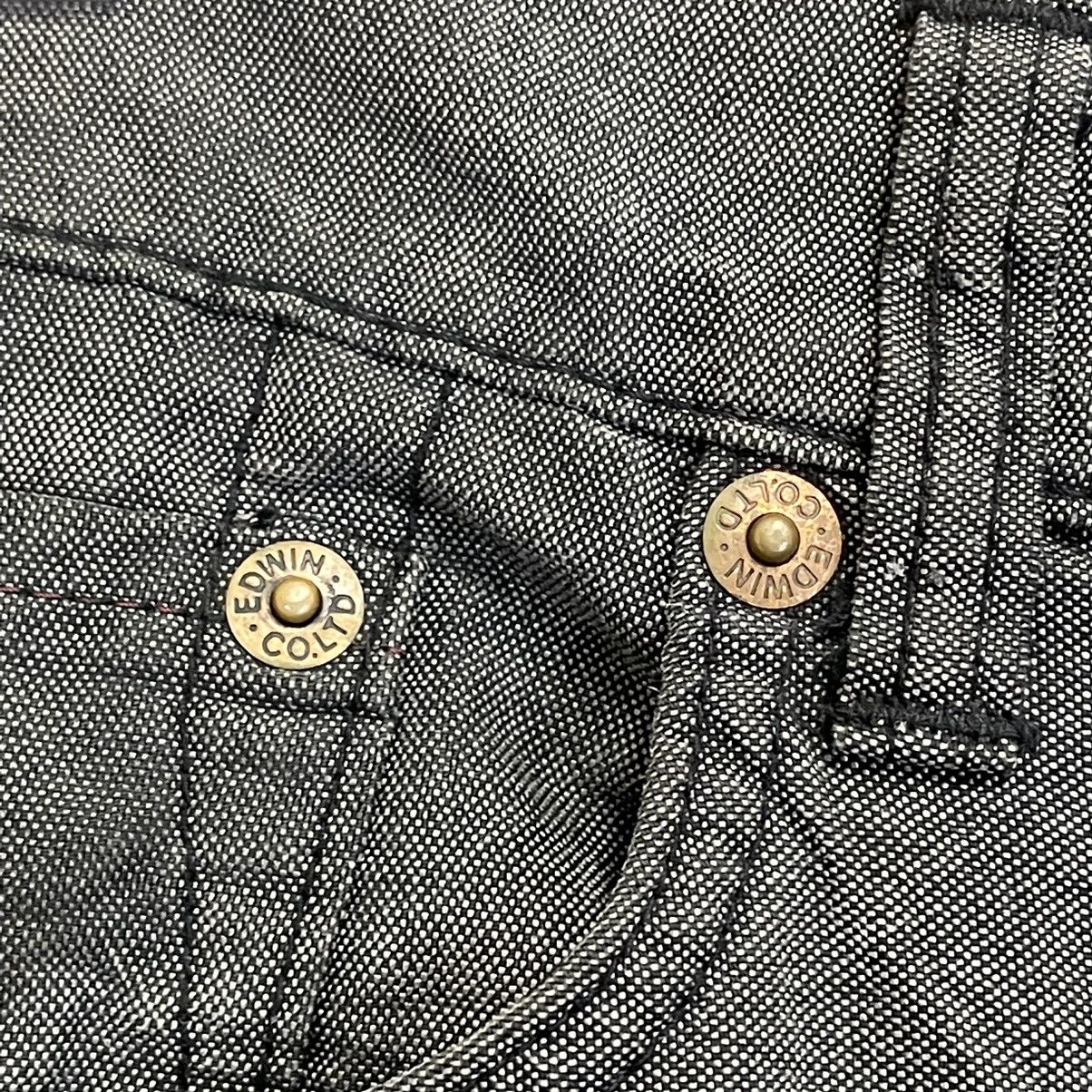 Edwin × Hysteric Glamour Vintage Edwin Blue Trip Black Zipper Pocket Jeans Size US 34 / EU 50 - 6 Thumbnail