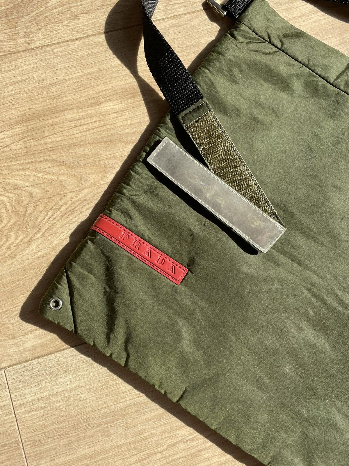 Prada 1999 Prada Waist Bag Nylon Red Tab Sport Belt Green Vintage Size ONE SIZE - 3 Thumbnail