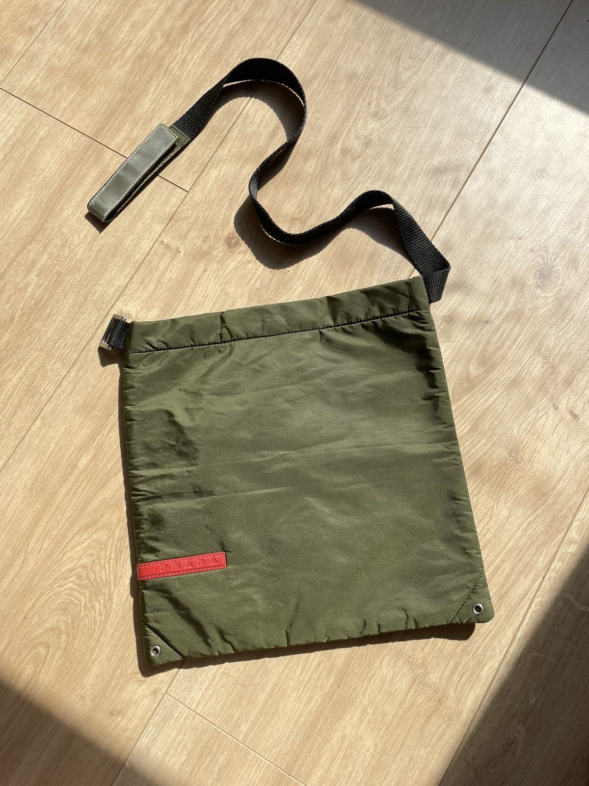 Prada 1999 Prada Waist Bag Nylon Red Tab Sport Belt Green Vintage Size ONE SIZE - 2 Thumbnail
