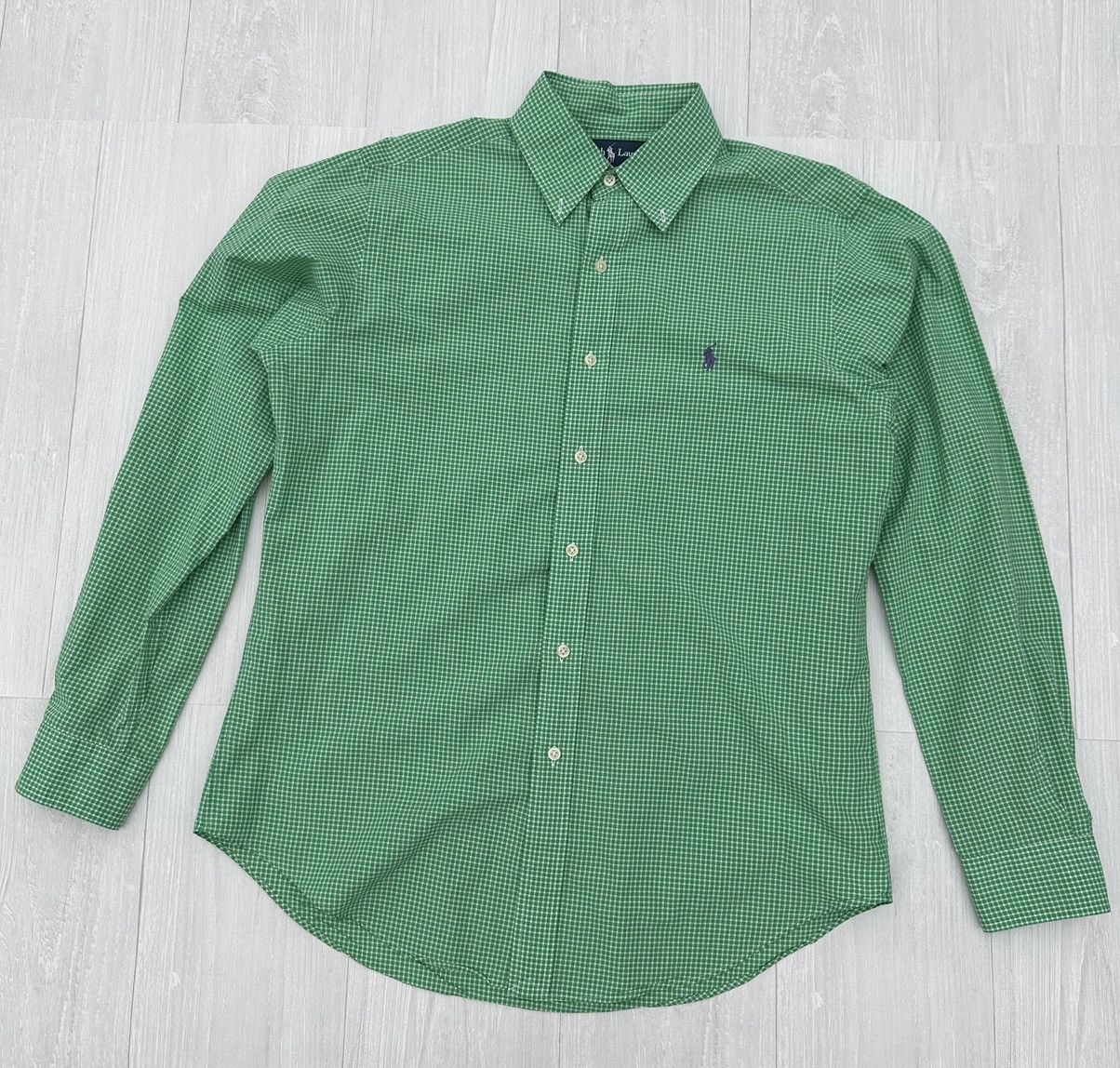 Polo Ralph Lauren Polo Ralph Lauren Green Gingham Check Button Down Medium Size US M / EU 48-50 / 2 - 1 Thumbnail
