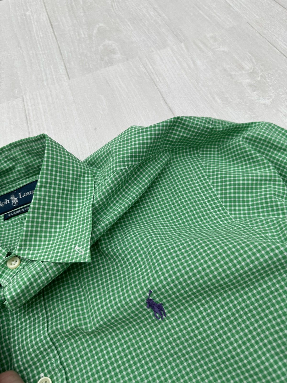 Polo Ralph Lauren Polo Ralph Lauren Green Gingham Check Button Down Medium Size US M / EU 48-50 / 2 - 5 Thumbnail