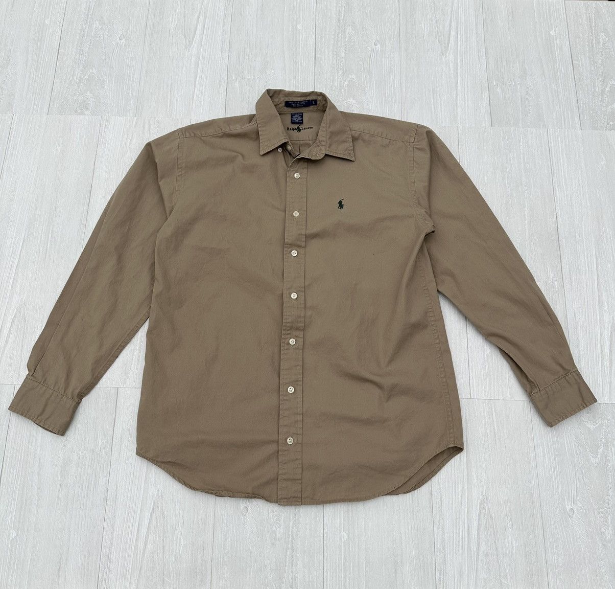 Polo Ralph Lauren Polo Ralph Lauren Khaki Logo Overshirt Sz. Large PRL Size US L / EU 52-54 / 3 - 1 Thumbnail