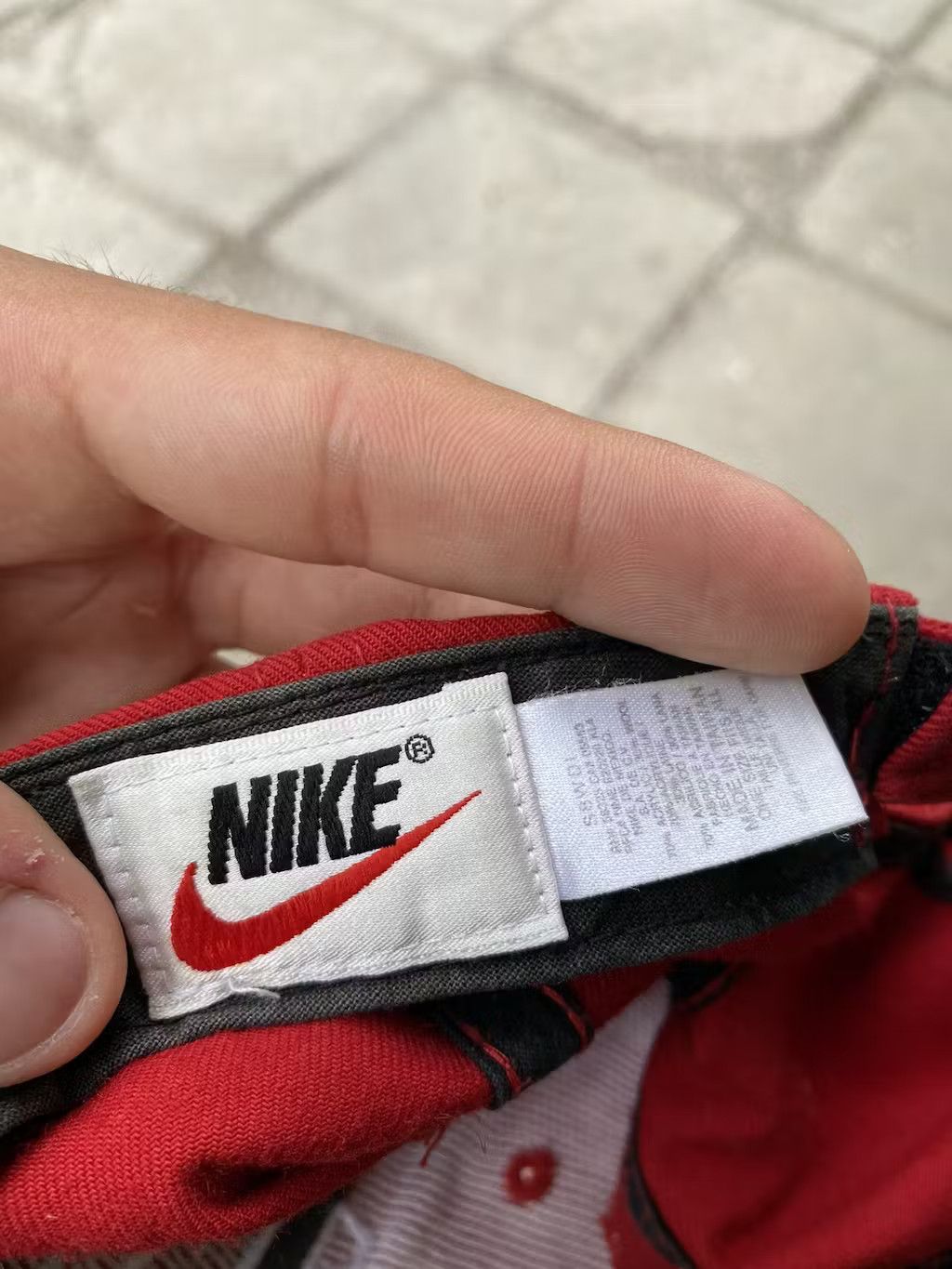 Nike × Vintage Mens Vintage Nike Cap big logo streetwear y2k rare drill Size ONE SIZE - 8 Thumbnail