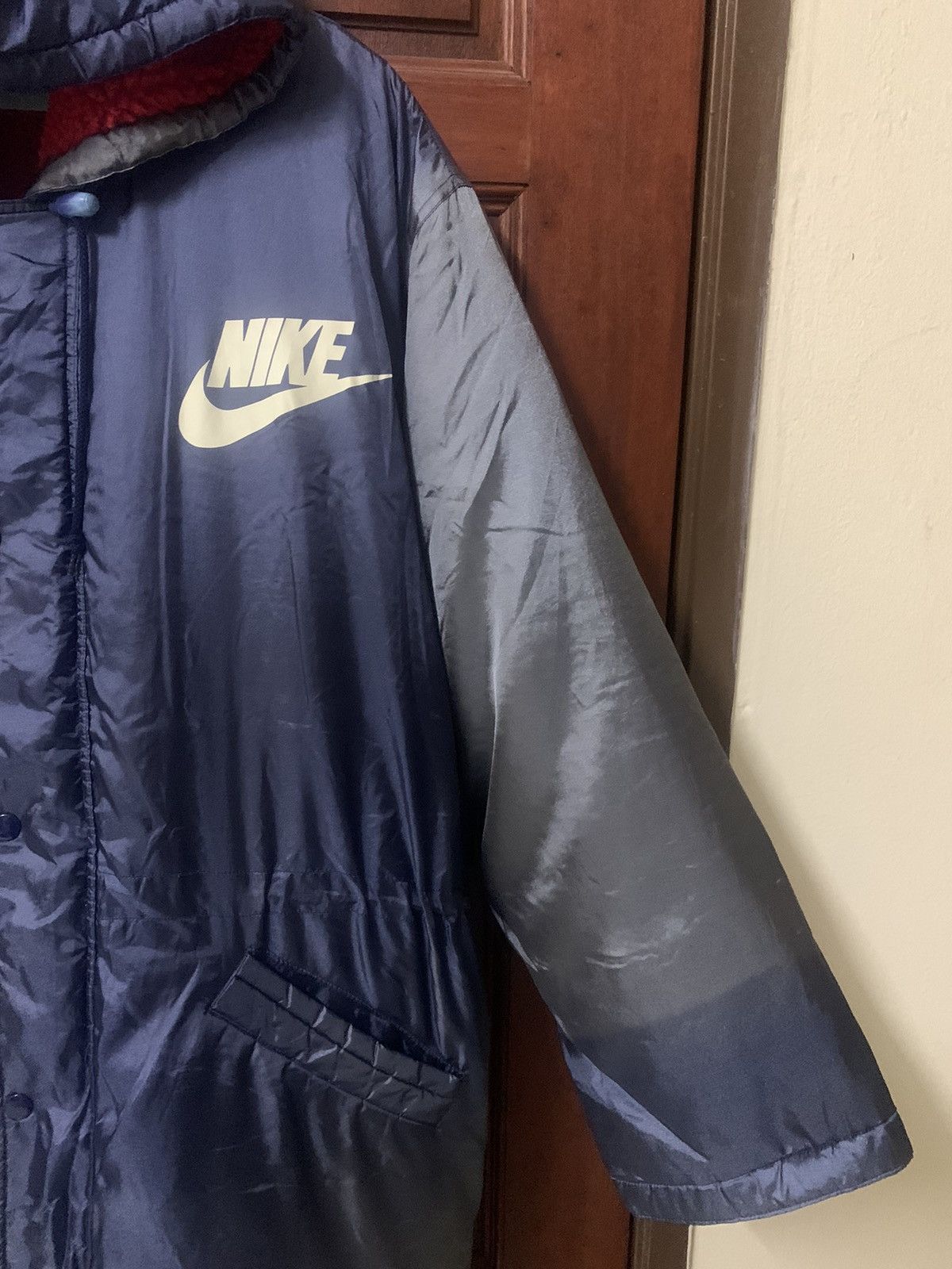 Nike × Vintage VTG Nike Fleece Parka Big Logo Hoodie Size US M / EU 48-50 / 2 - 3 Thumbnail