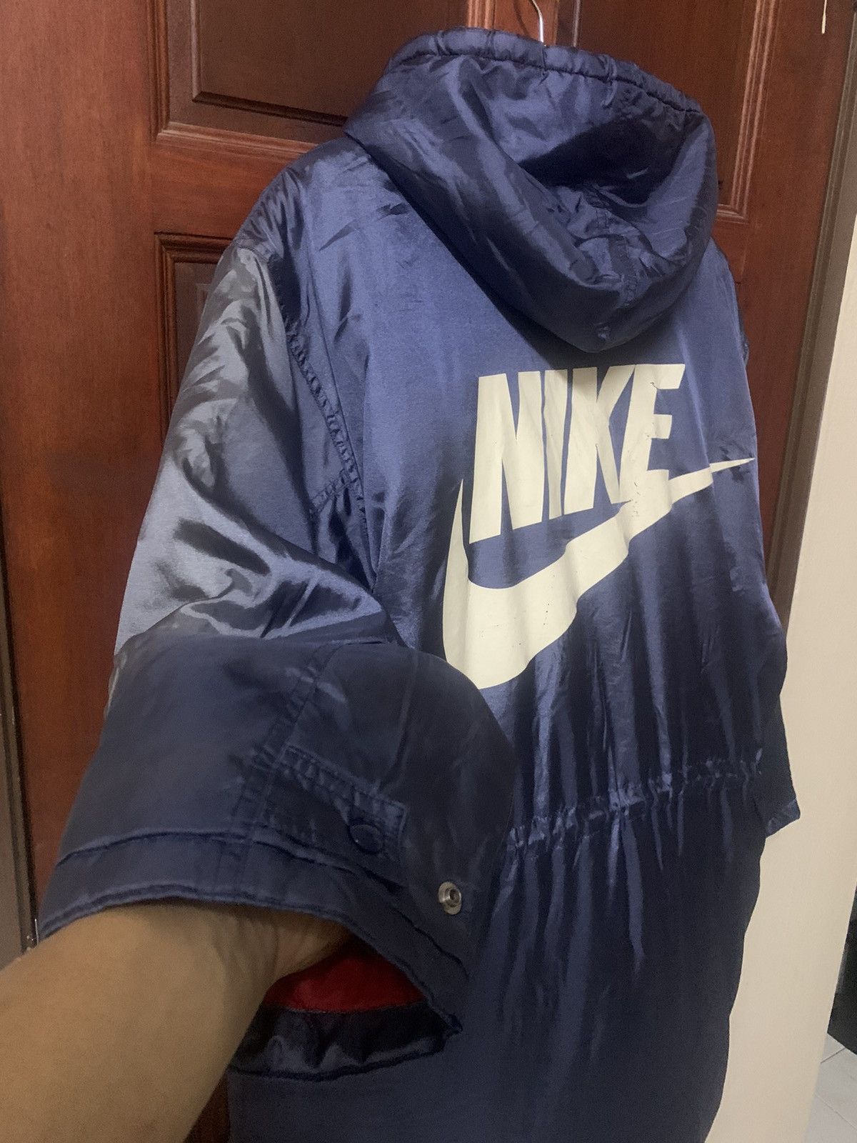 Nike × Vintage VTG Nike Fleece Parka Big Logo Hoodie Size US M / EU 48-50 / 2 - 8 Thumbnail