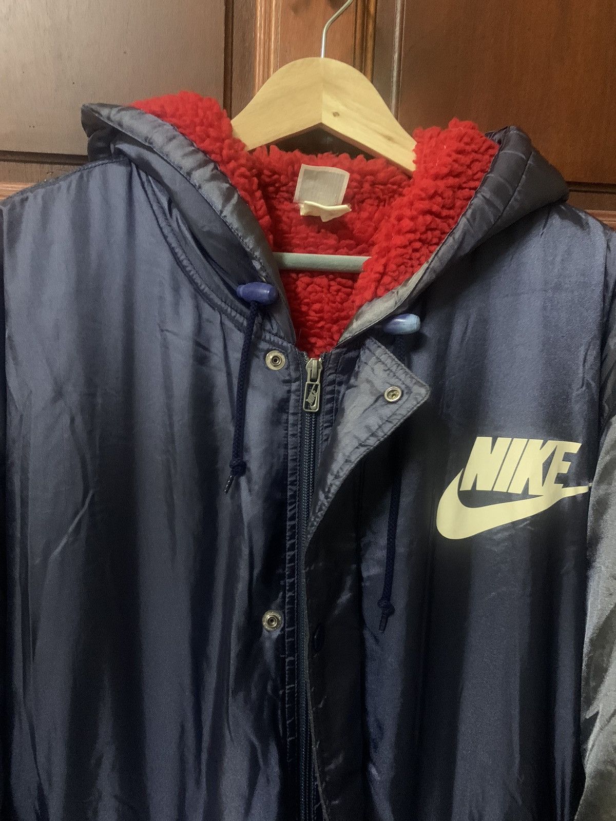 Nike × Vintage VTG Nike Fleece Parka Big Logo Hoodie Size US M / EU 48-50 / 2 - 4 Thumbnail