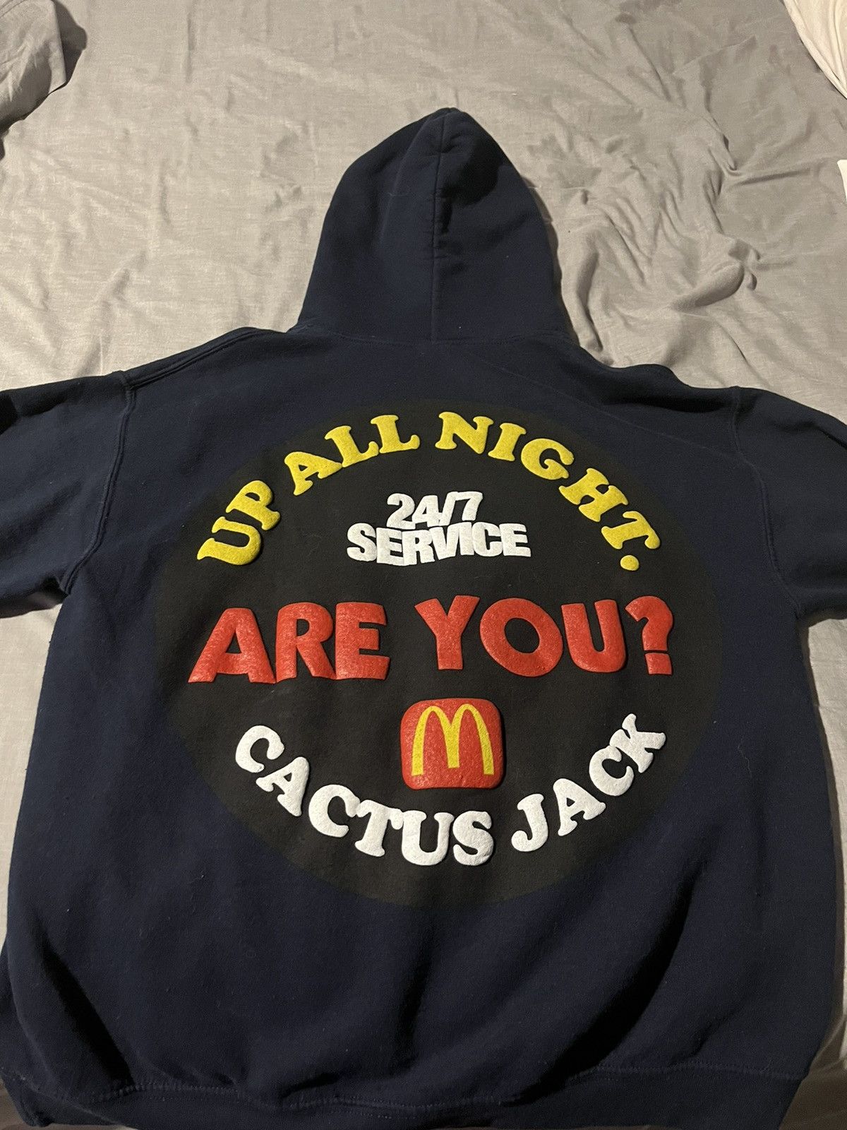 人気話題コラボ！Travis Scott McDonald Up All Night Hoodie Travis Scott Mcdonalds Hoodie Blue | Grailed