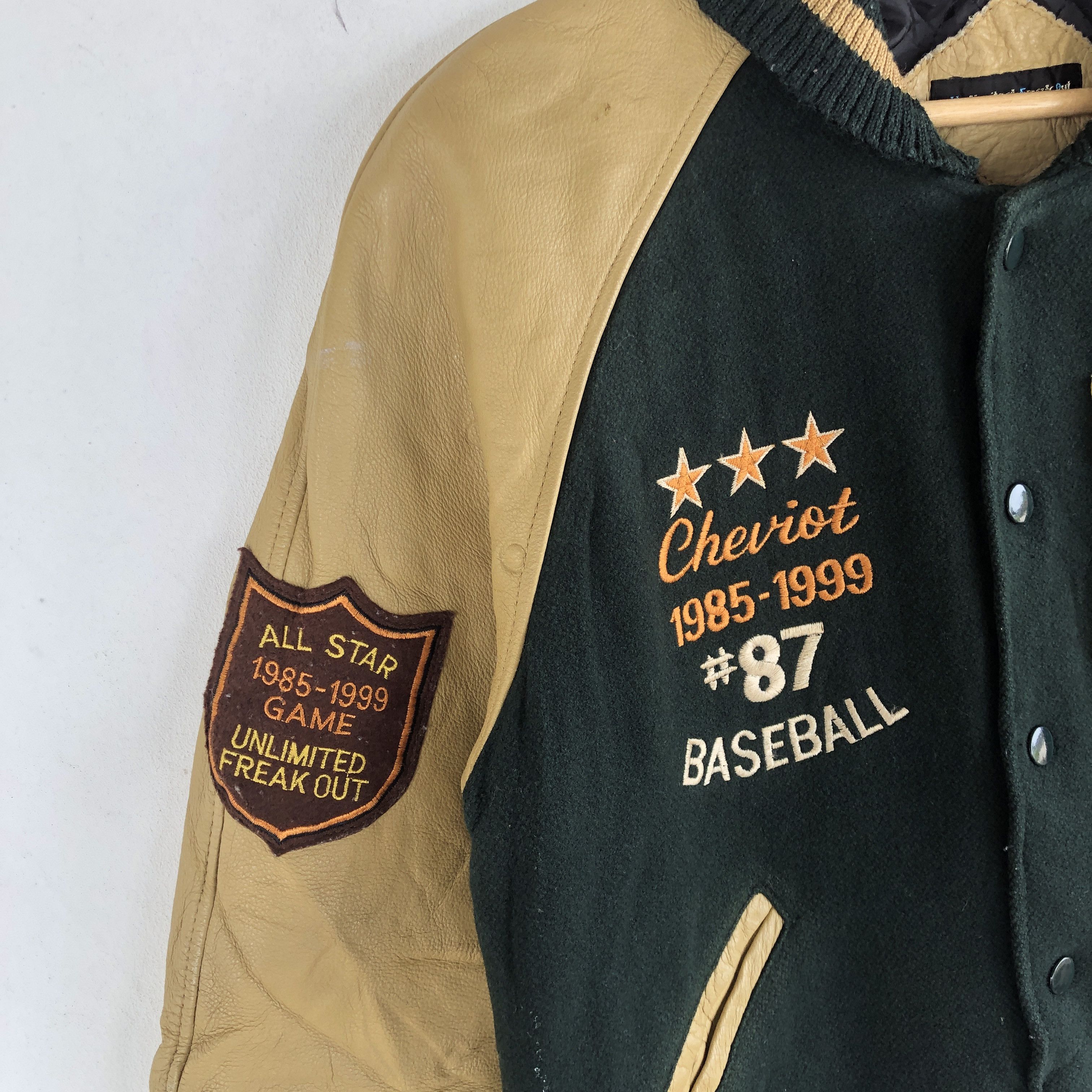 Vintage Unlimited Freak Out Varsity Jacket Letterman Leather Jacket Size US S / EU 44-46 / 1 - 8 Thumbnail