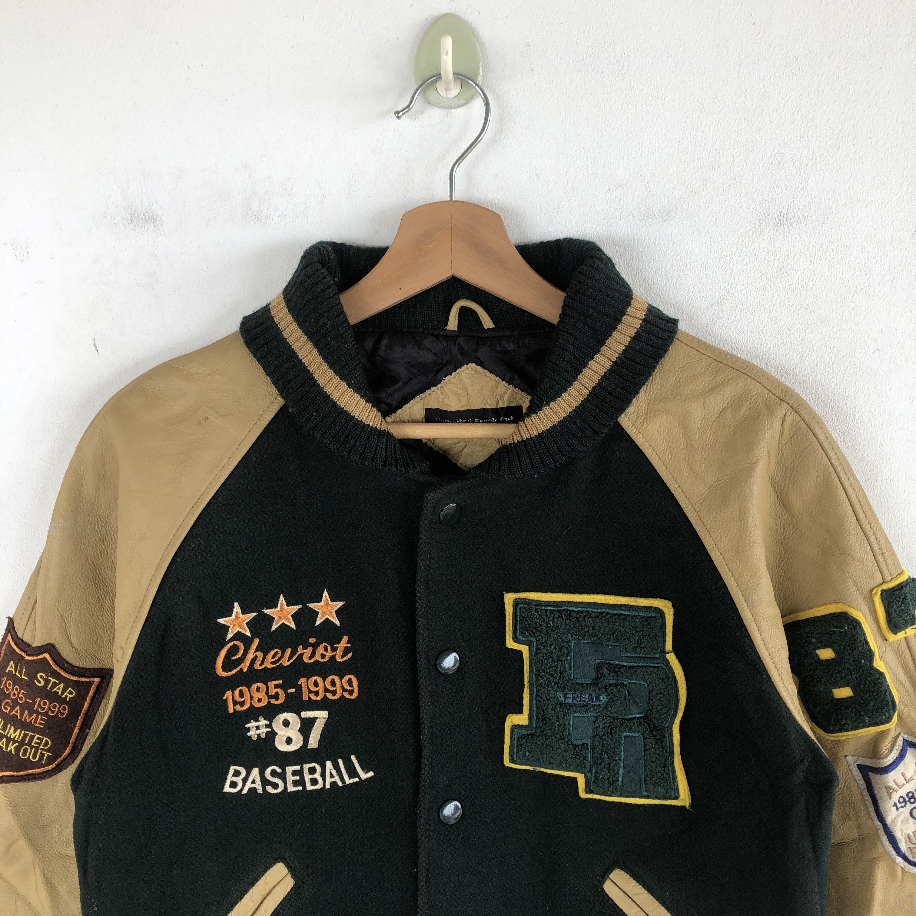 Vintage Unlimited Freak Out Varsity Jacket Letterman Leather Jacket Size US S / EU 44-46 / 1 - 5 Thumbnail