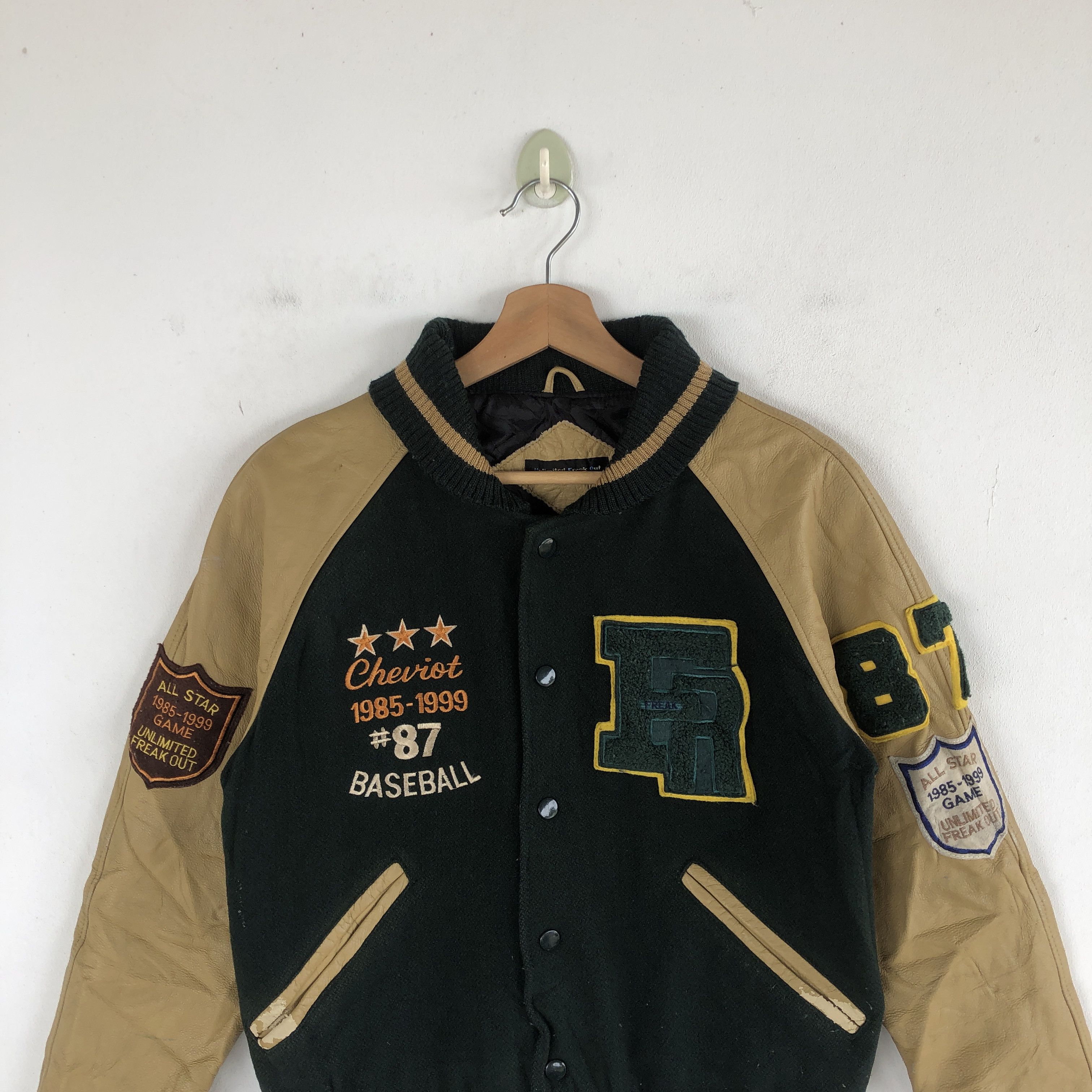Vintage Unlimited Freak Out Varsity Jacket Letterman Leather Jacket Size US S / EU 44-46 / 1 - 3 Thumbnail