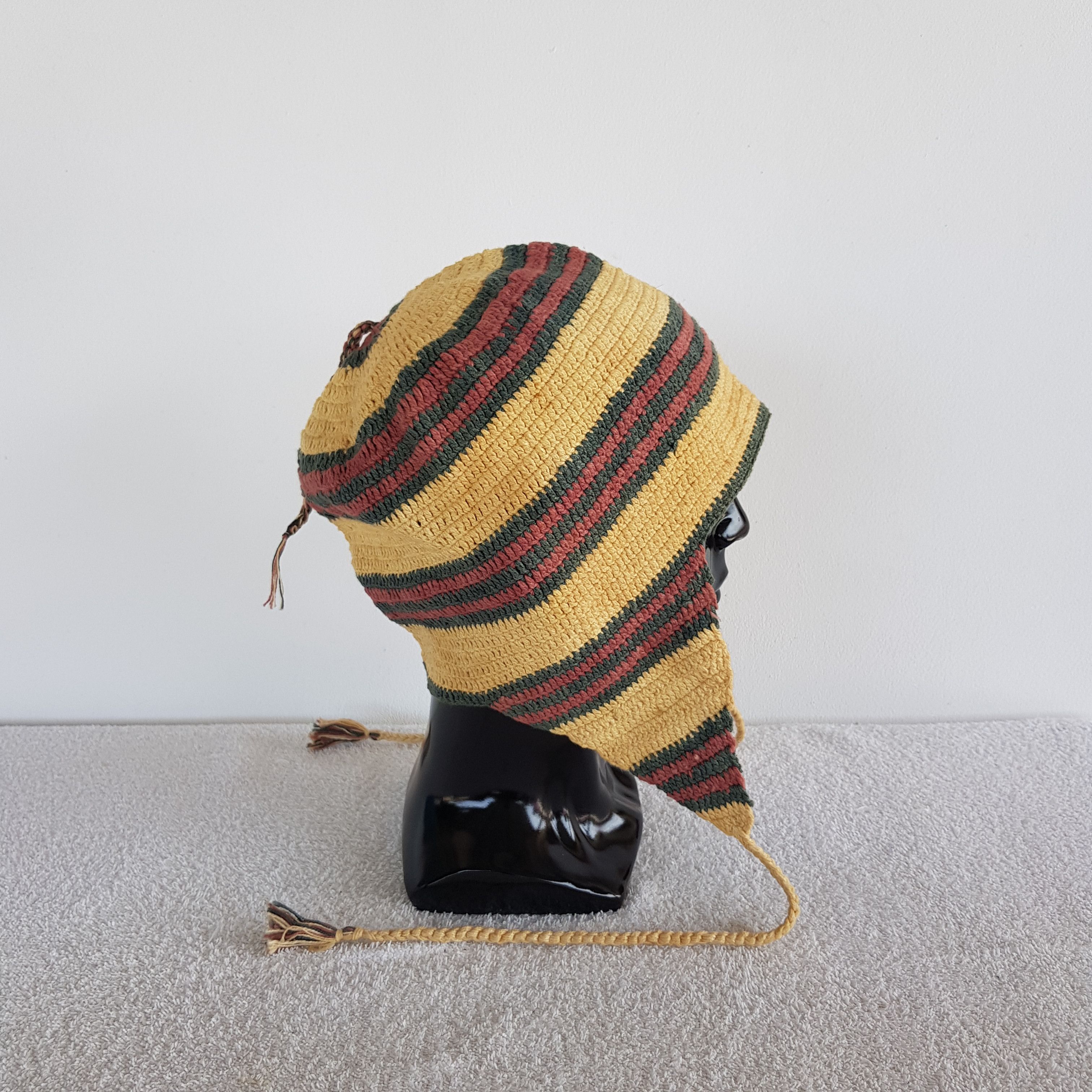 Japanese Brand × Vintage Japanese Earflap Beanie Snow Cap Knitted Crochet Hats Size ONE SIZE - 4 Thumbnail