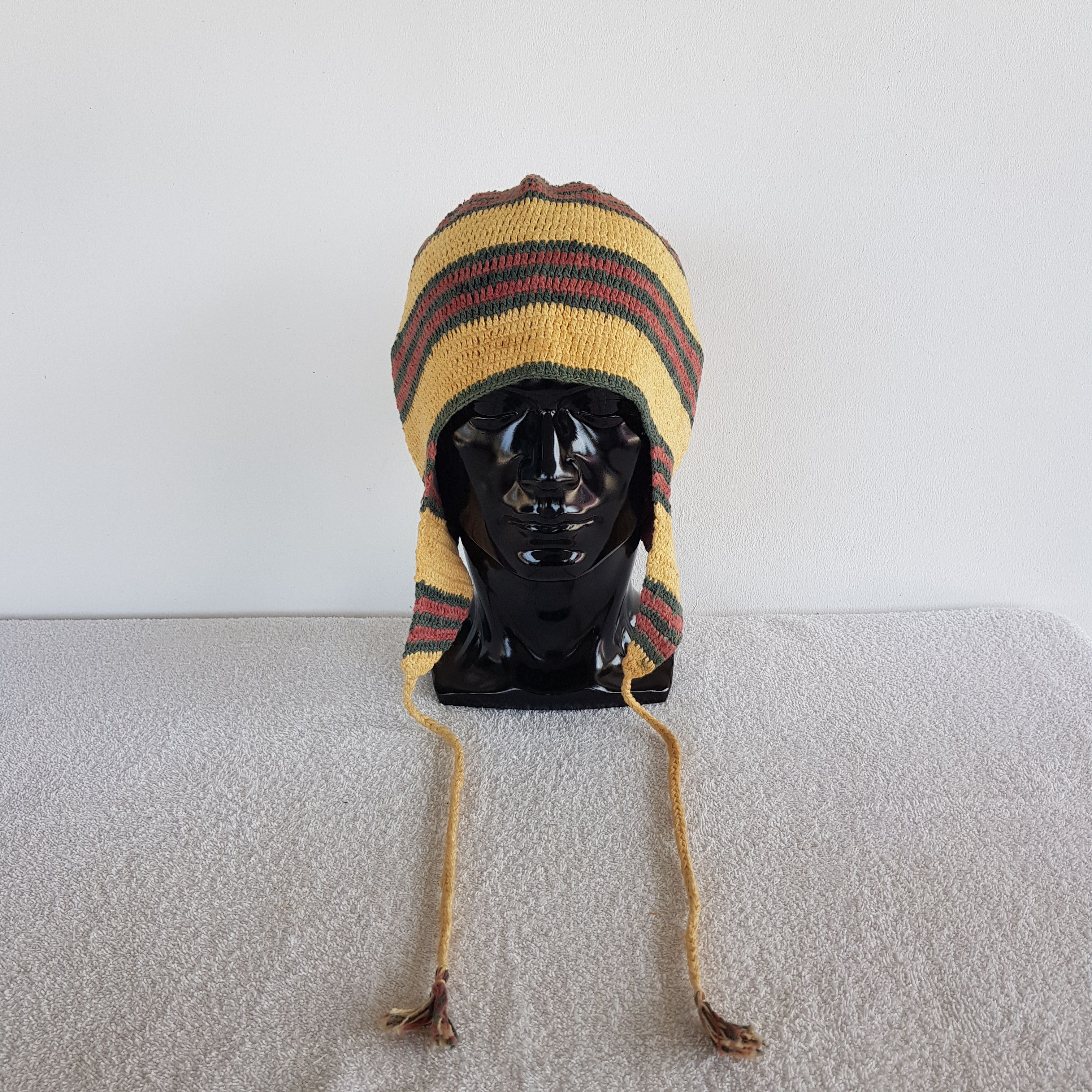 Japanese Brand × Vintage Japanese Earflap Beanie Snow Cap Knitted Crochet Hats Size ONE SIZE - 2 Thumbnail