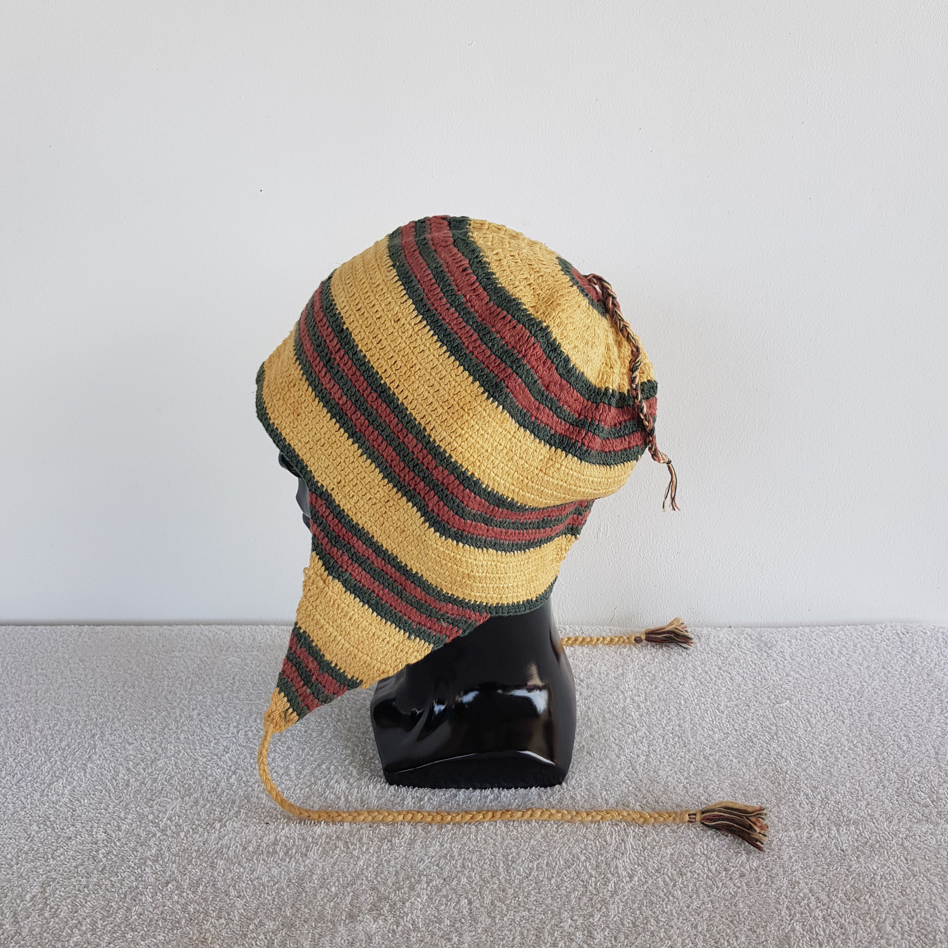 Japanese Brand × Vintage Japanese Earflap Beanie Snow Cap Knitted Crochet Hats Size ONE SIZE - 5 Thumbnail