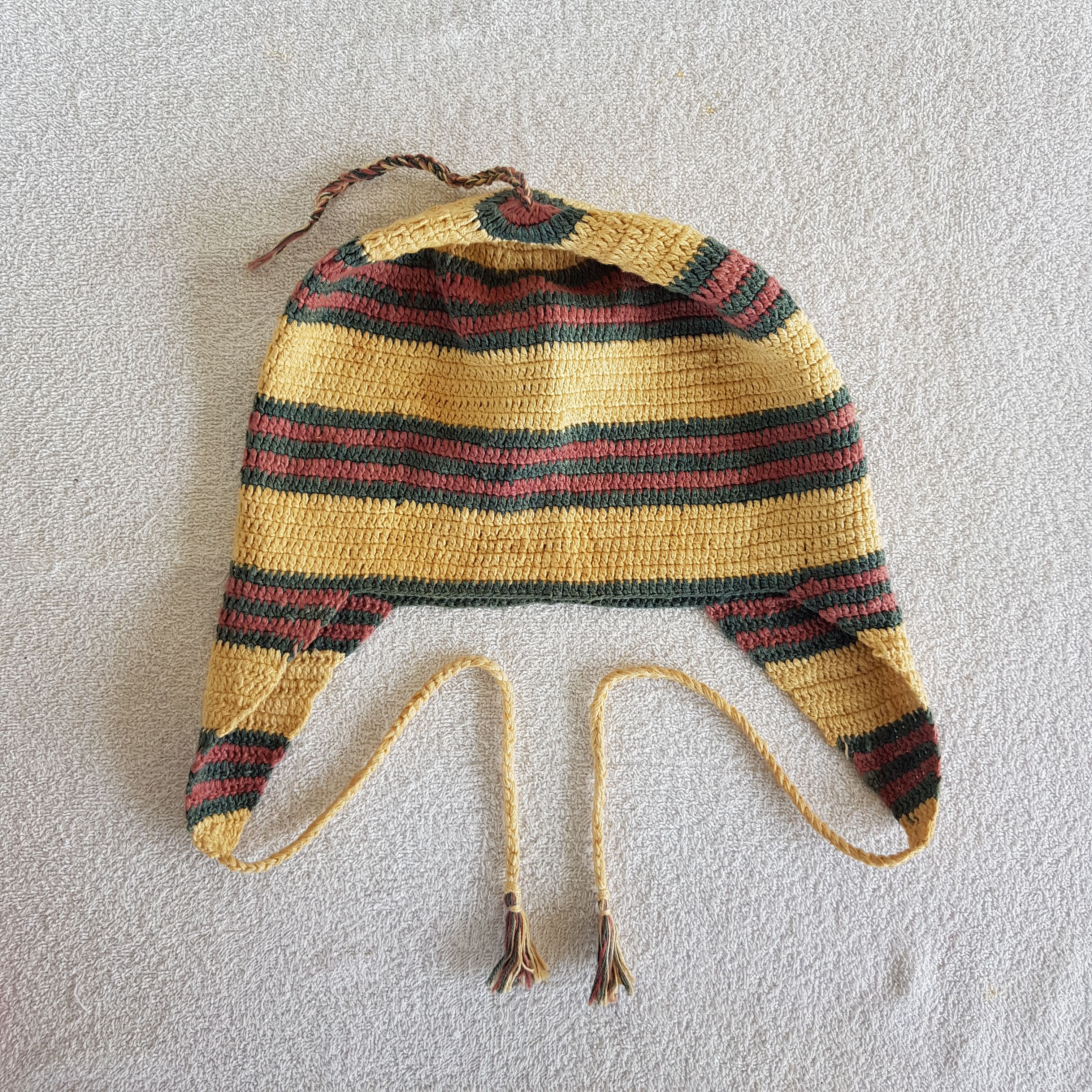 Japanese Brand × Vintage Japanese Earflap Beanie Snow Cap Knitted Crochet Hats Size ONE SIZE - 7 Thumbnail