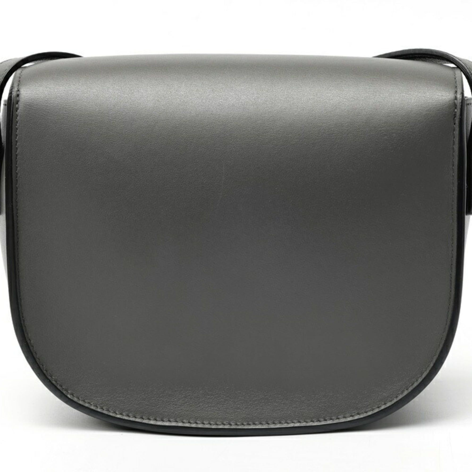 Celine Celine Folco Cuir Triomphe Shoulder Bag 19826, Smooth Calfskin, Gray Size ONE SIZE - 3 Thumbnail